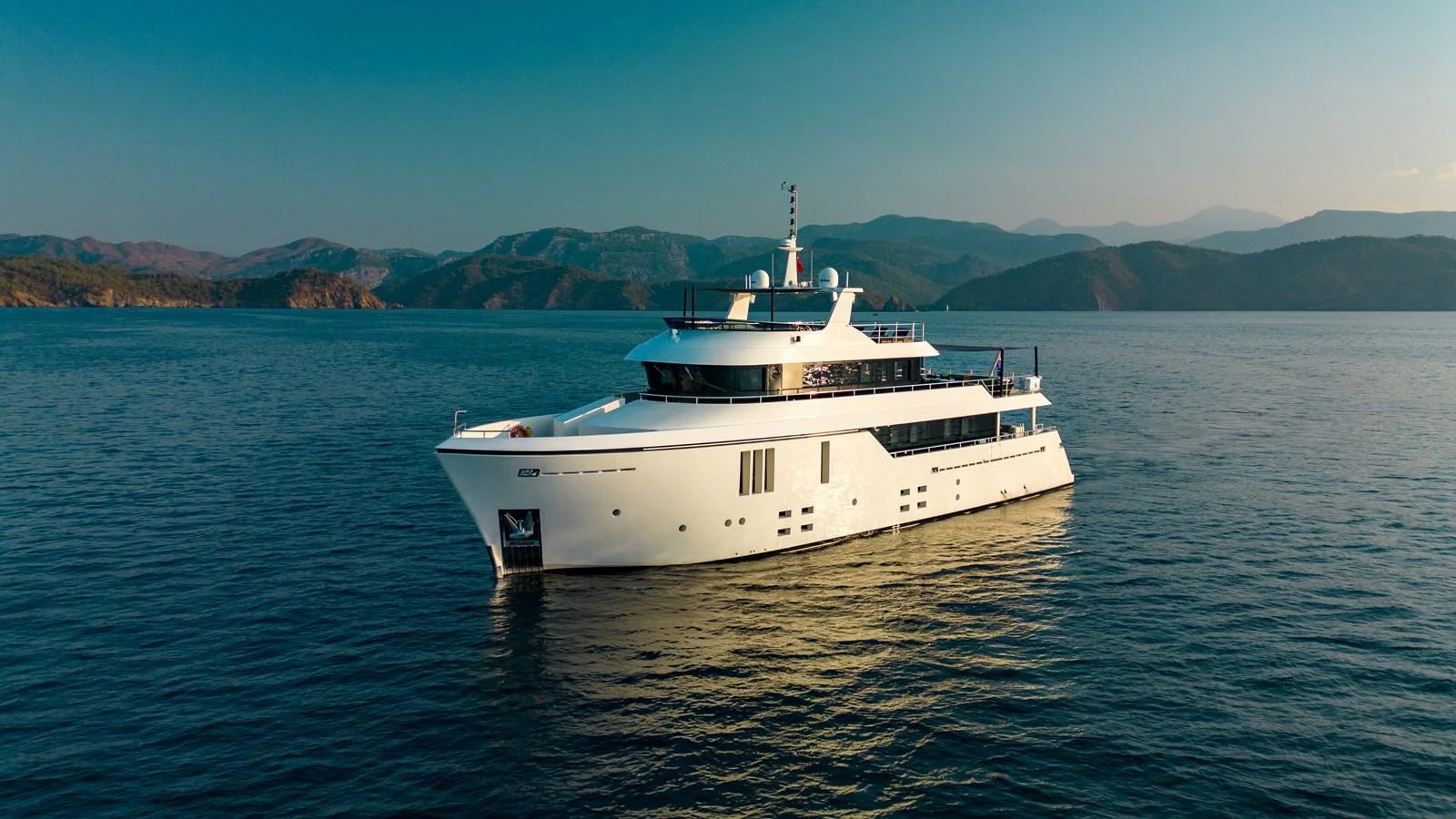 a white boat in the water aboard ZEEMAR Yacht for Charter
