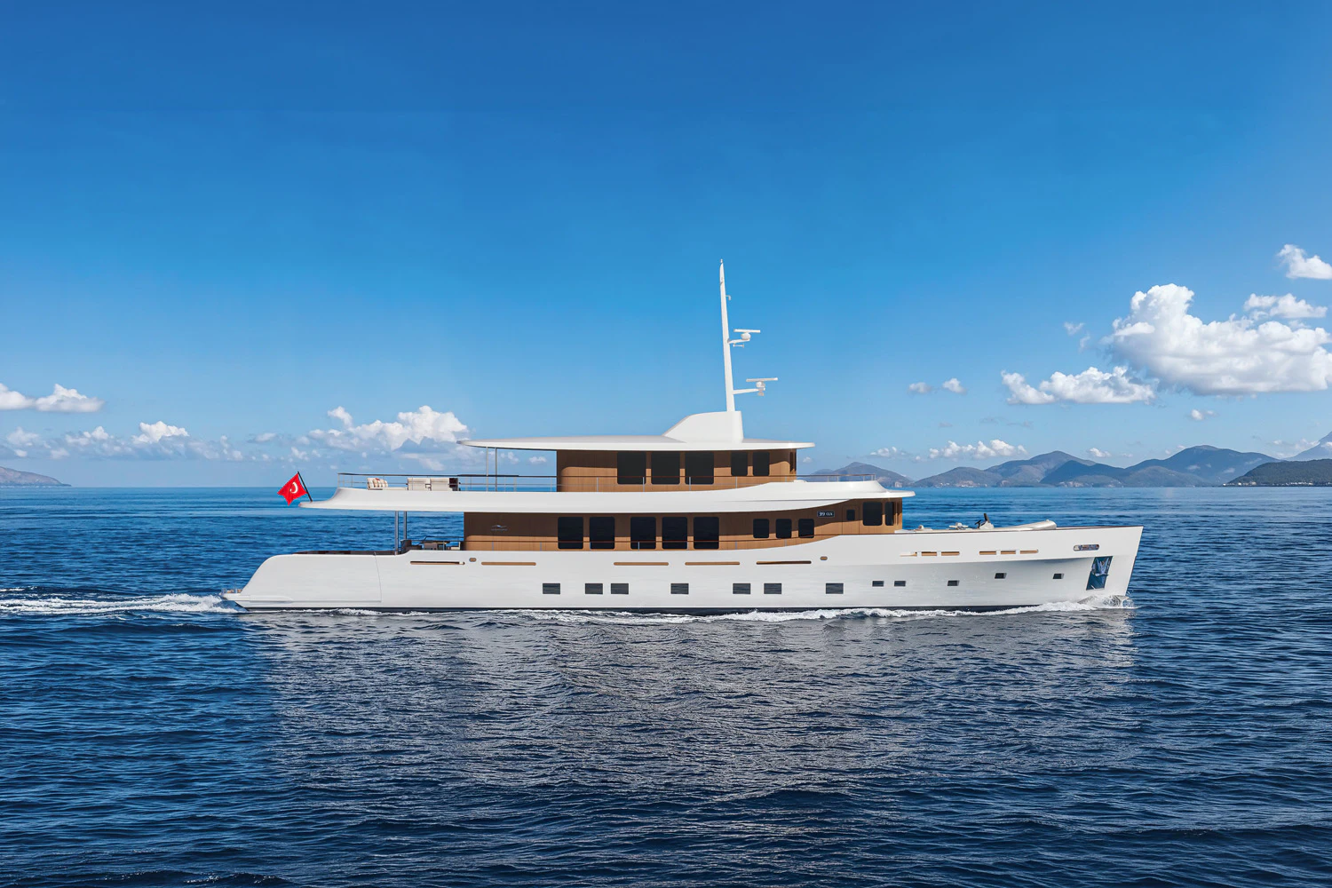 a large boat in the water aboard NUMARINE 39MXPC Yacht for Sale
