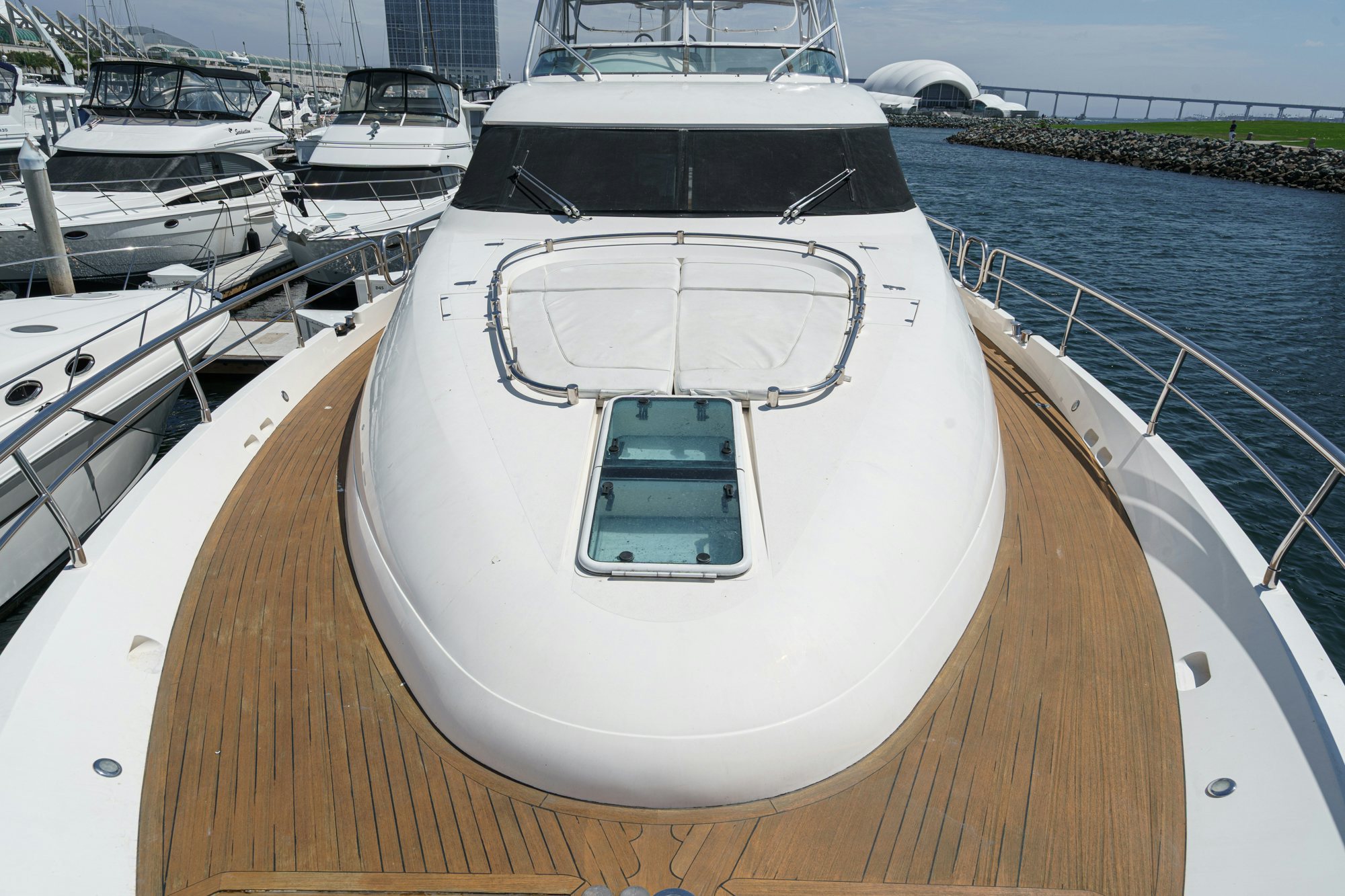 a boat parked on a dock aboard COMPASS ROSE Yacht for Sale