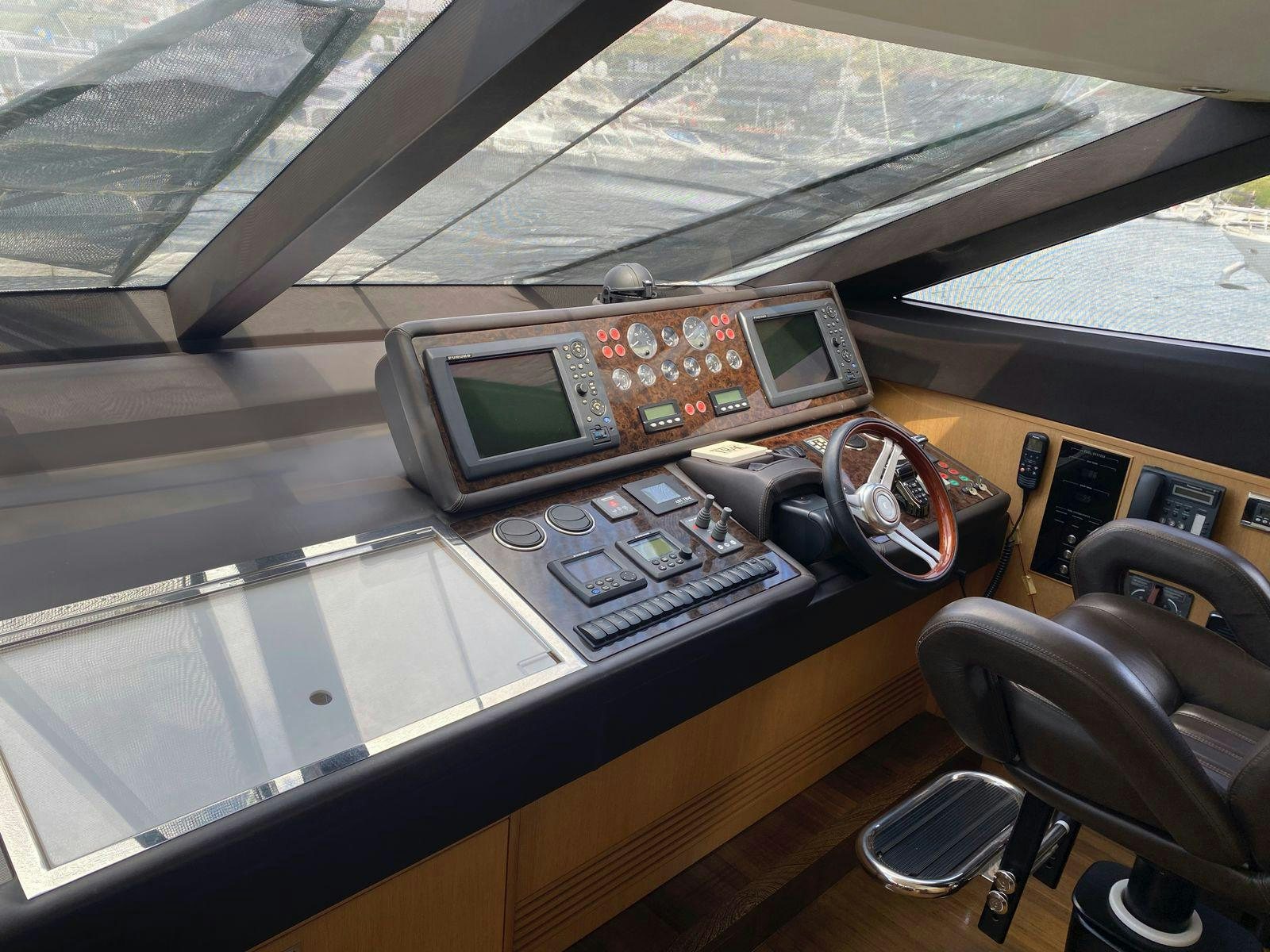 a telephone on a desk aboard VIXEN Yacht for Sale