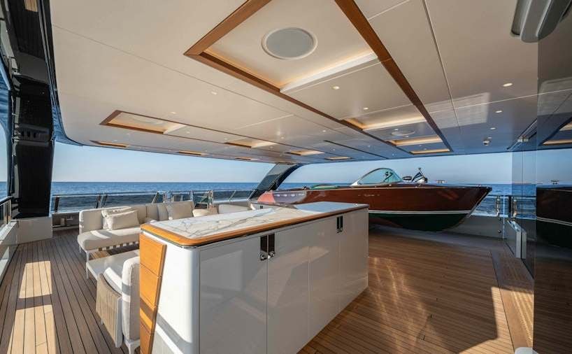 a boat on a deck aboard SERENISSIMA I Yacht for Charter