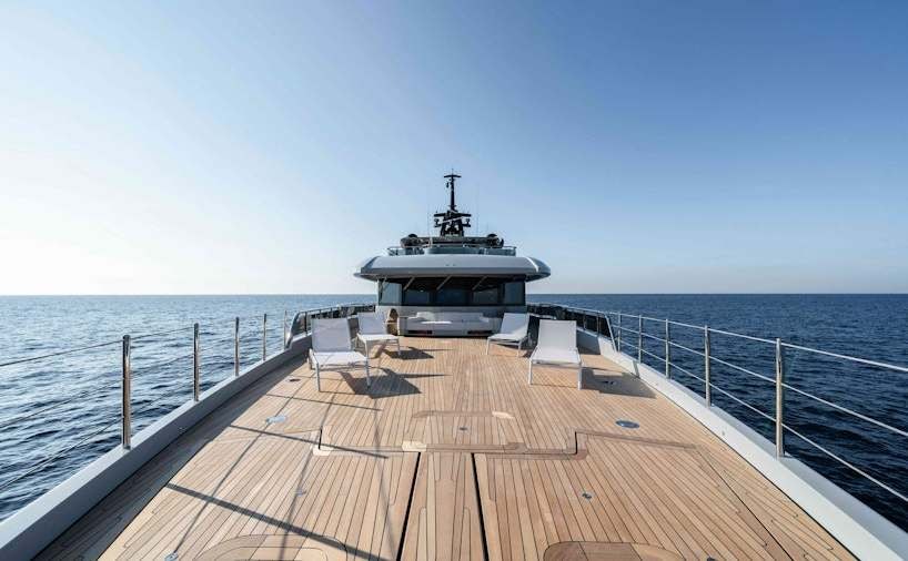 a boat on a dock aboard SERENISSIMA I Yacht for Charter