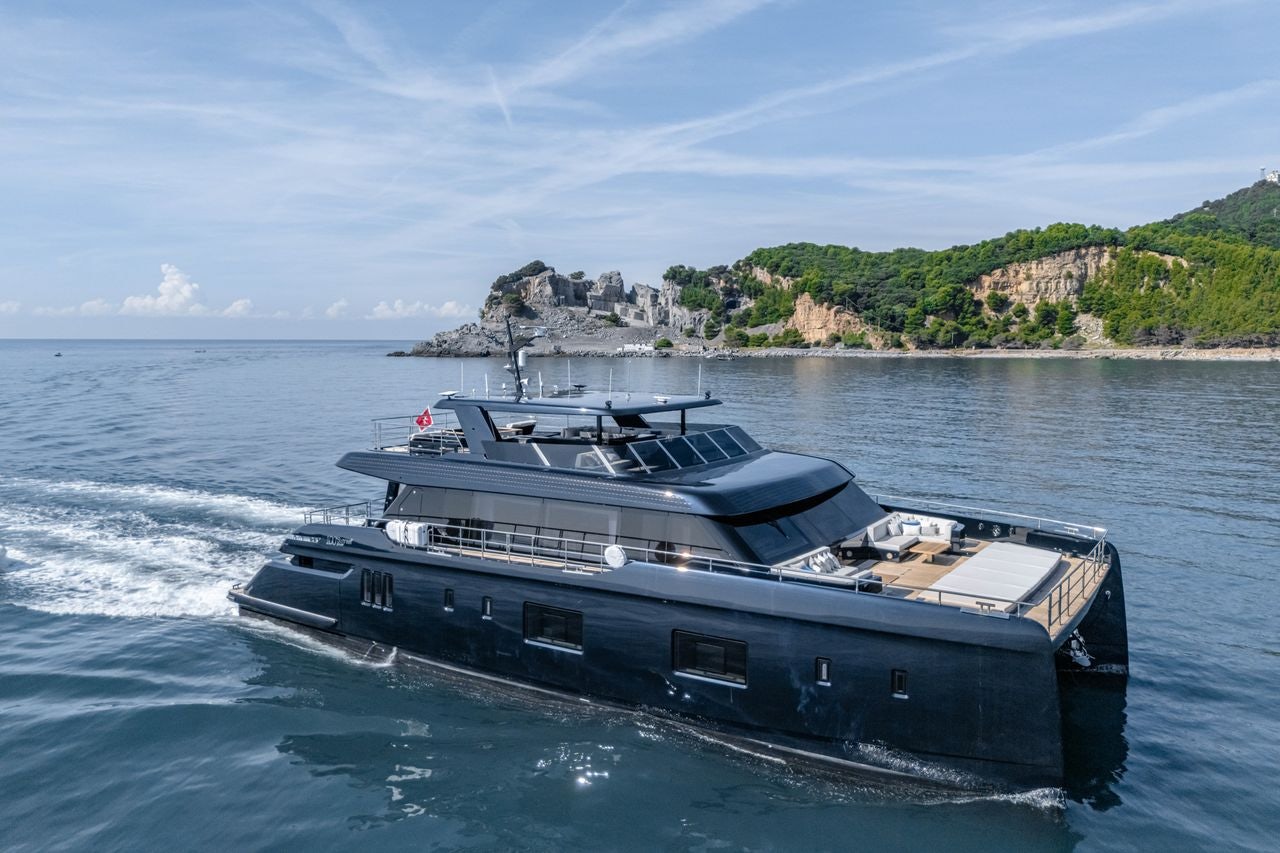 a boat on the water aboard PETITE BELLE Yacht for Sale