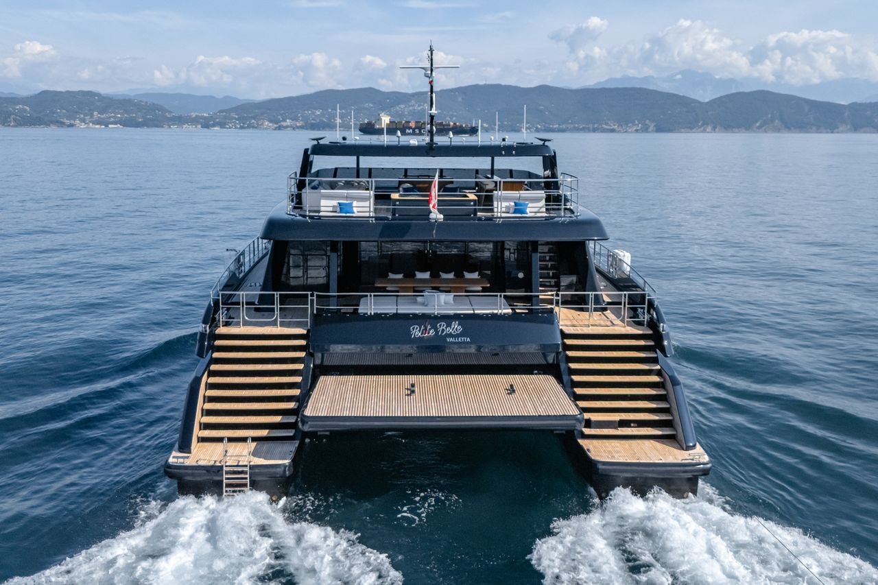 a boat on the water aboard PETITE BELLE Yacht for Sale