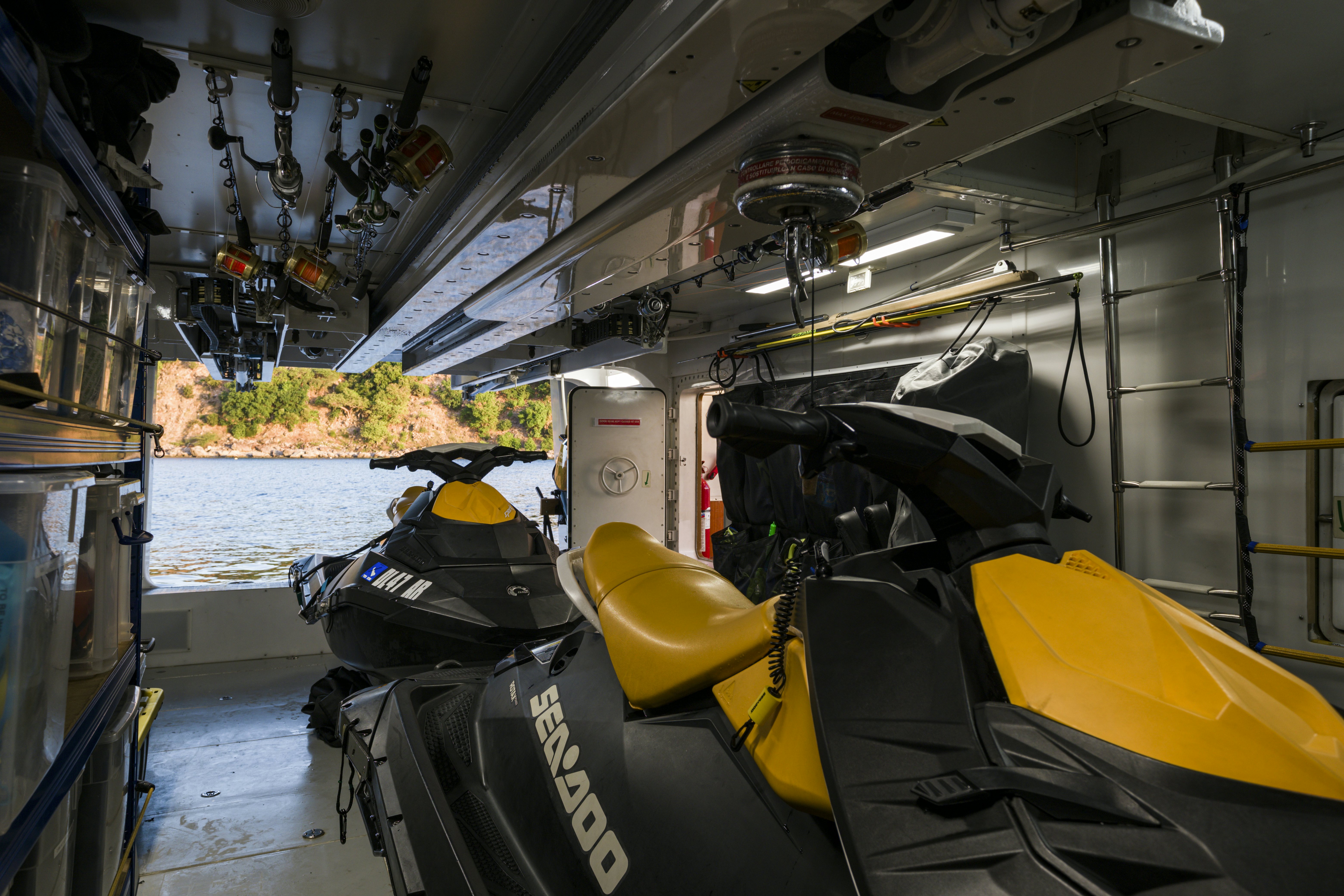 a yellow and black machine aboard BALISTA Yacht for Sale