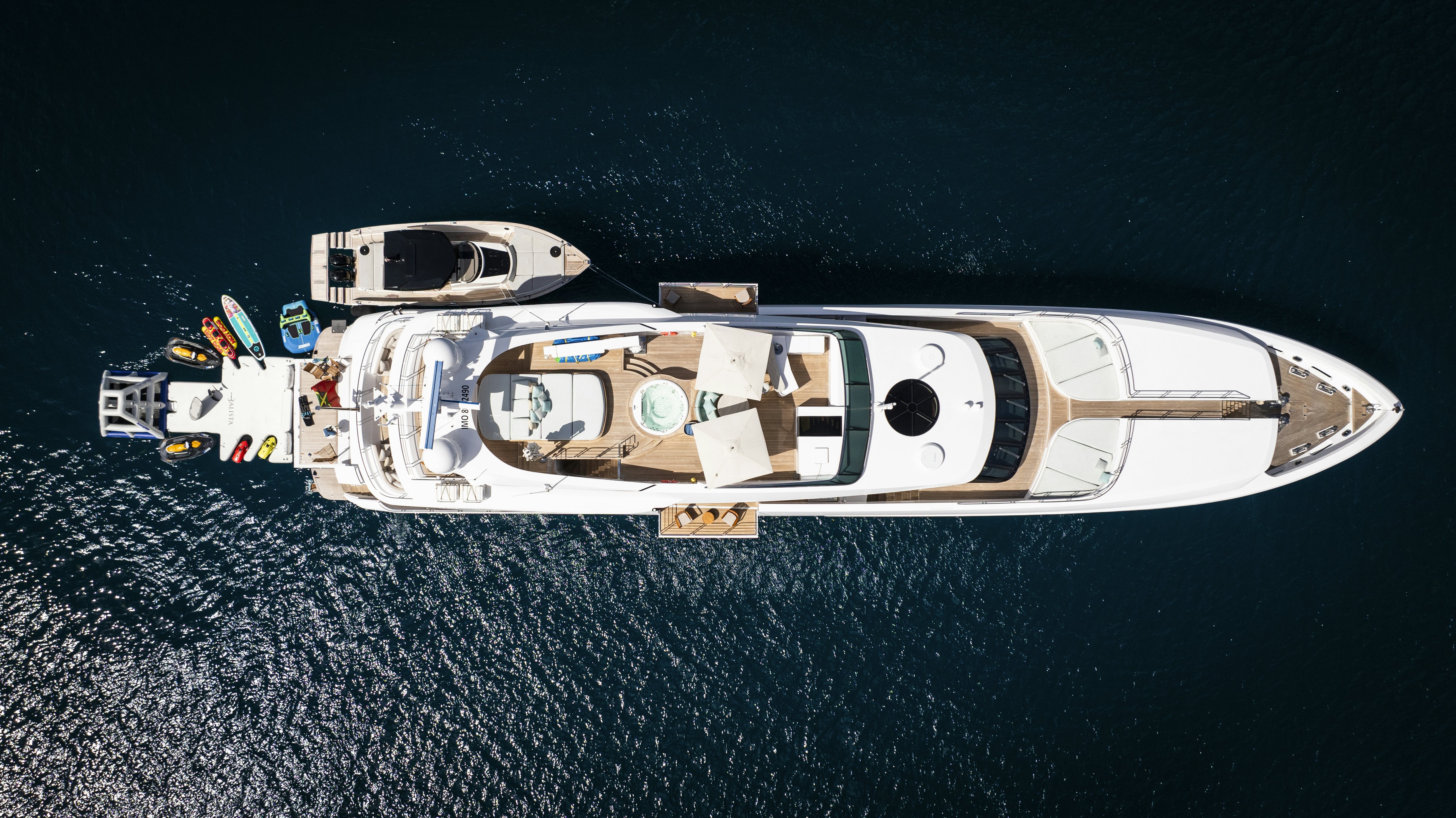 a space ship in space aboard BALISTA Yacht for Sale