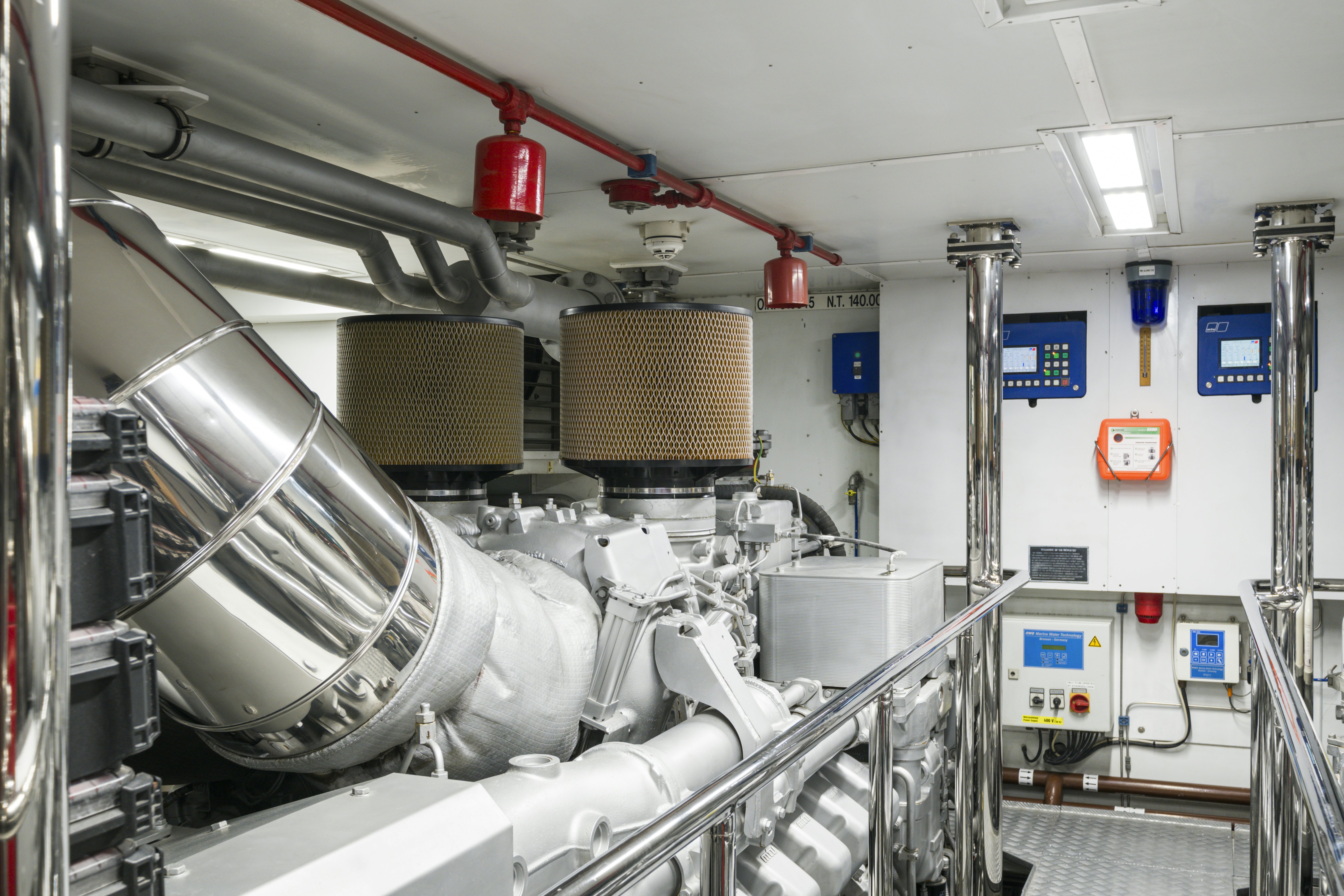 a room with machinery aboard BALISTA Yacht for Sale