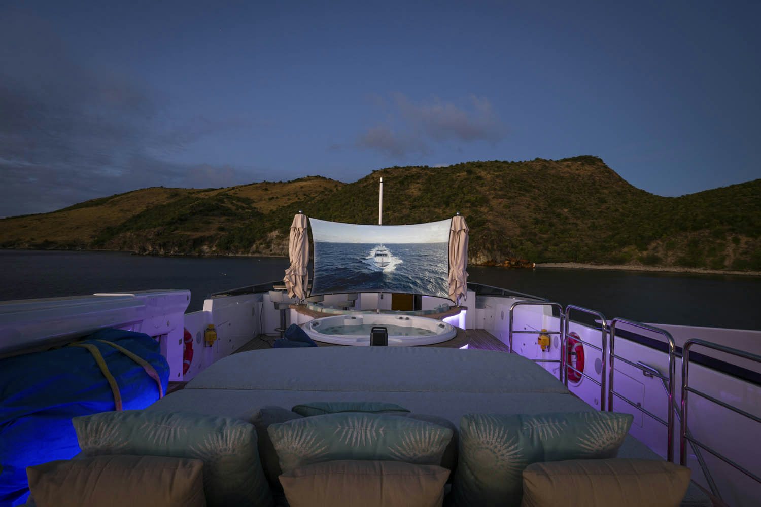 a boat on a body of water aboard BALISTA Yacht for Charter