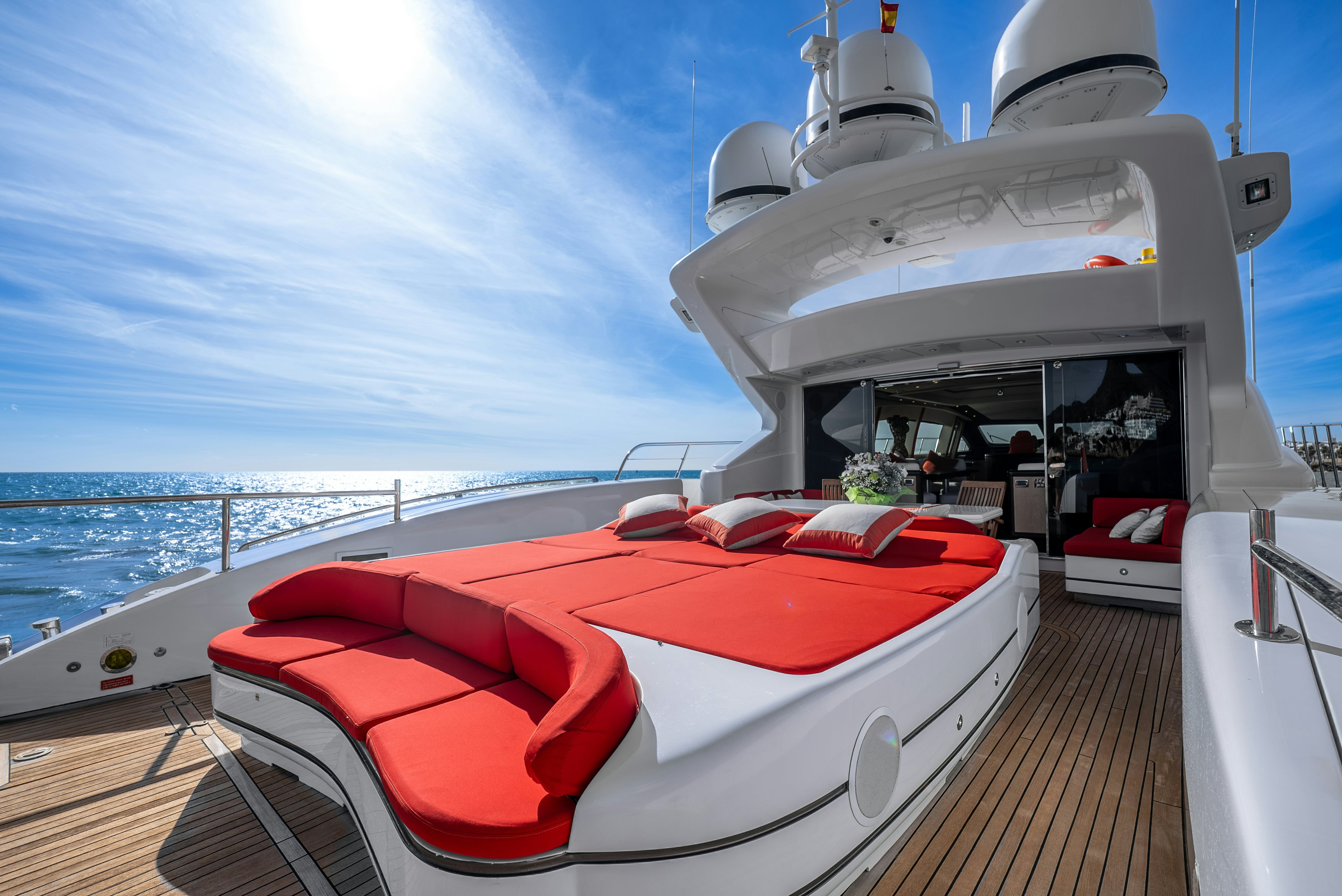 a boat on a deck aboard GRAZIADIU Yacht for Sale