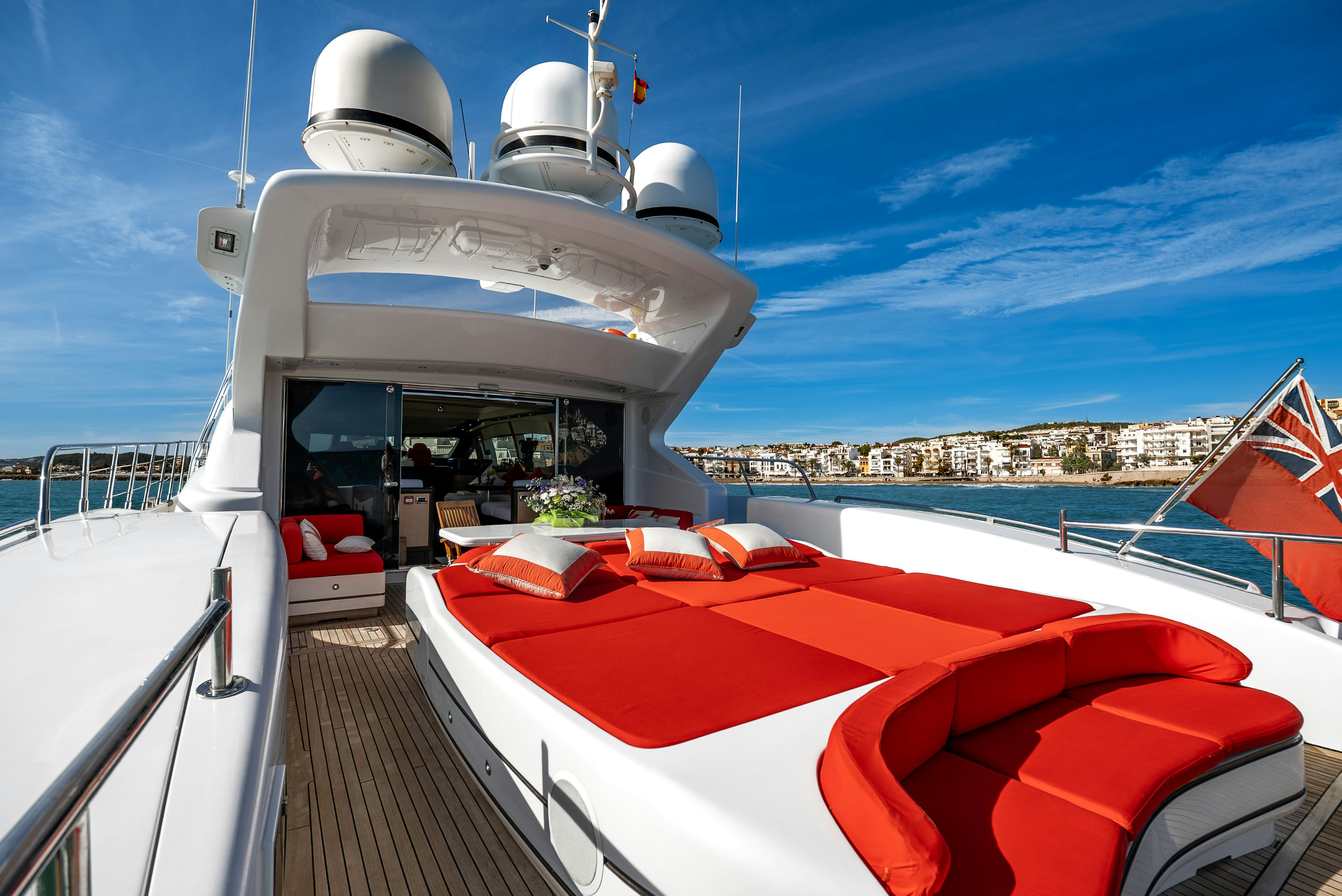 a boat on a deck aboard GRAZIADIU Yacht for Sale