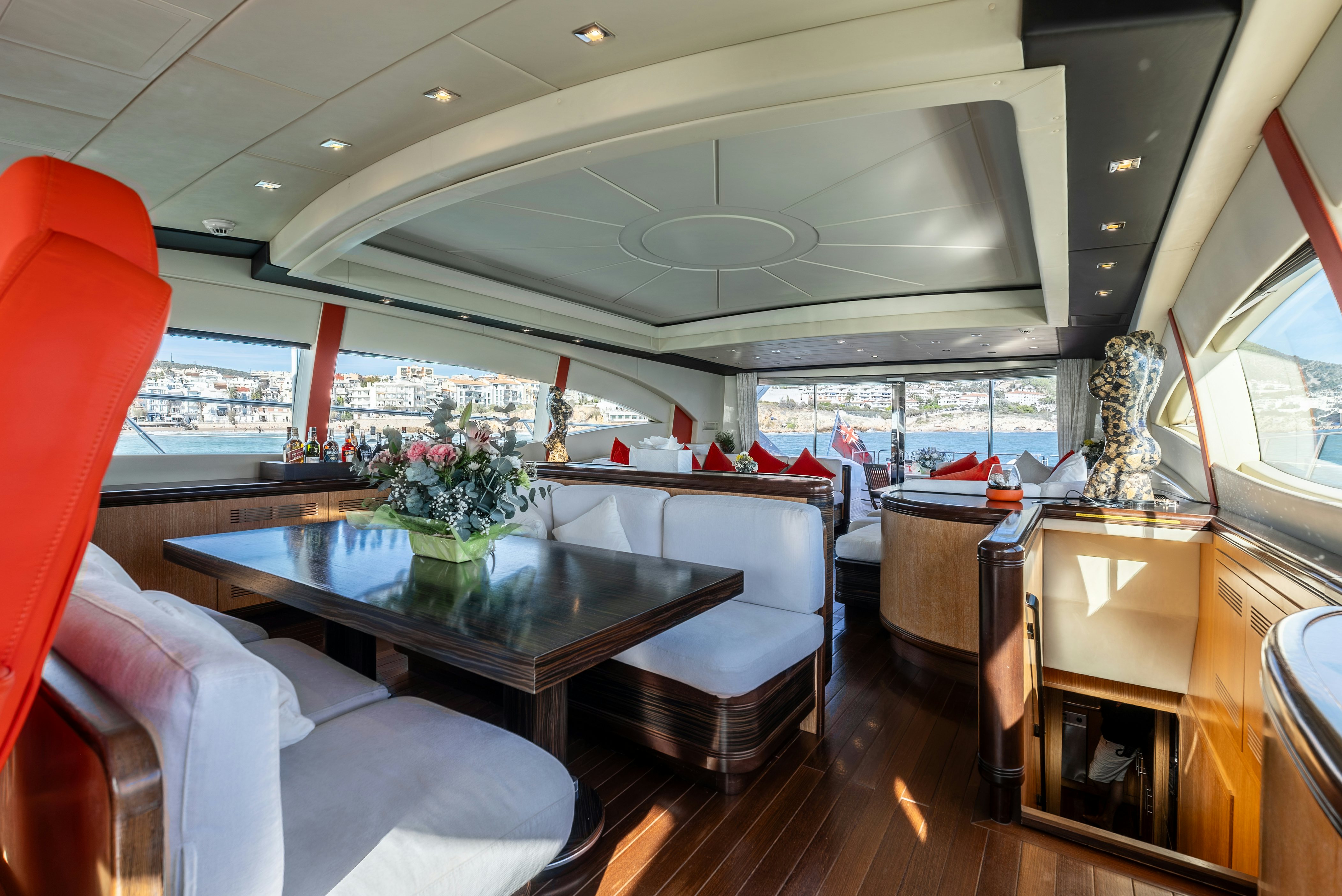 inside of a train aboard GRAZIADIU Yacht for Sale