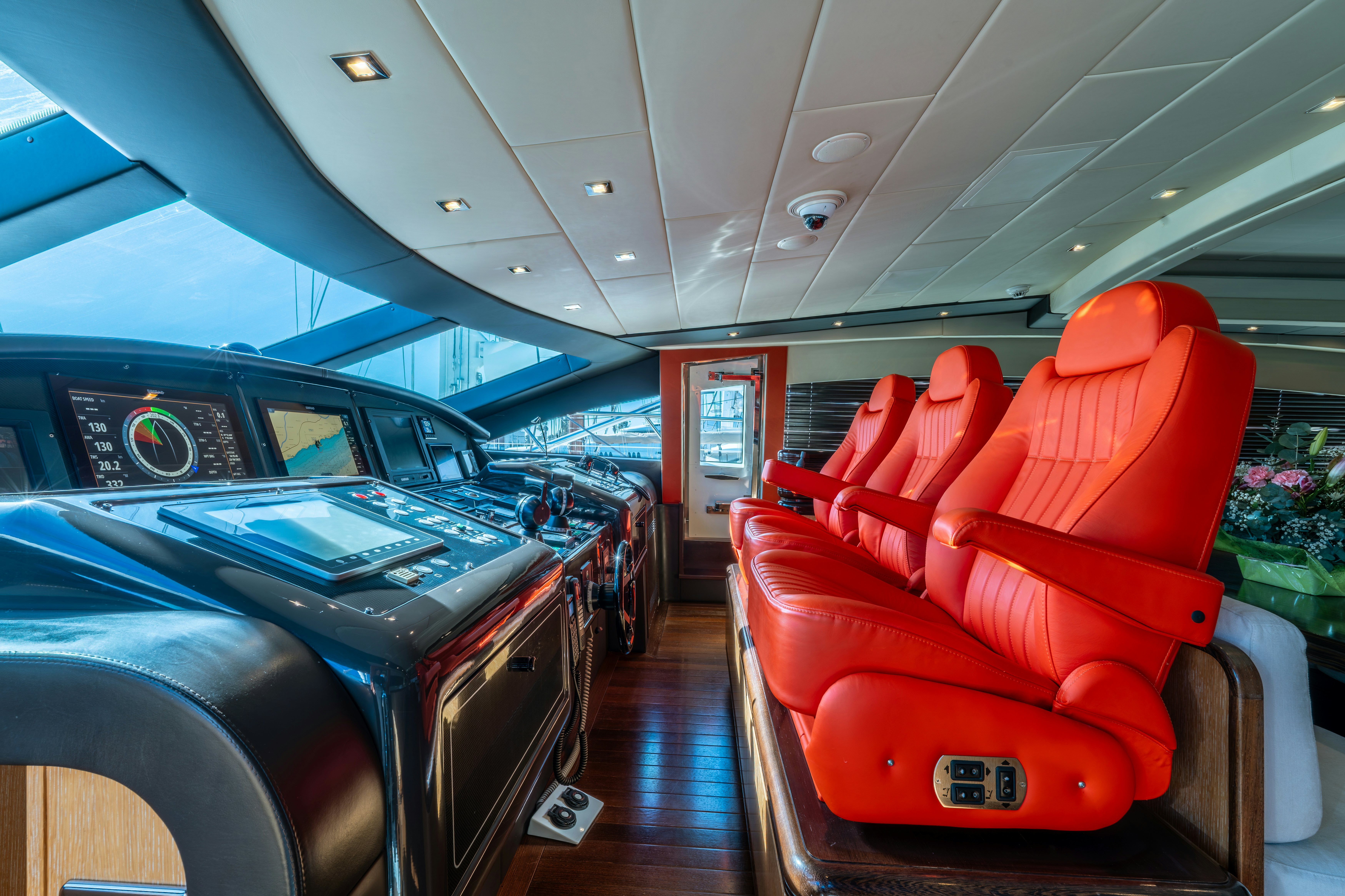inside of a car aboard GRAZIADIU Yacht for Sale