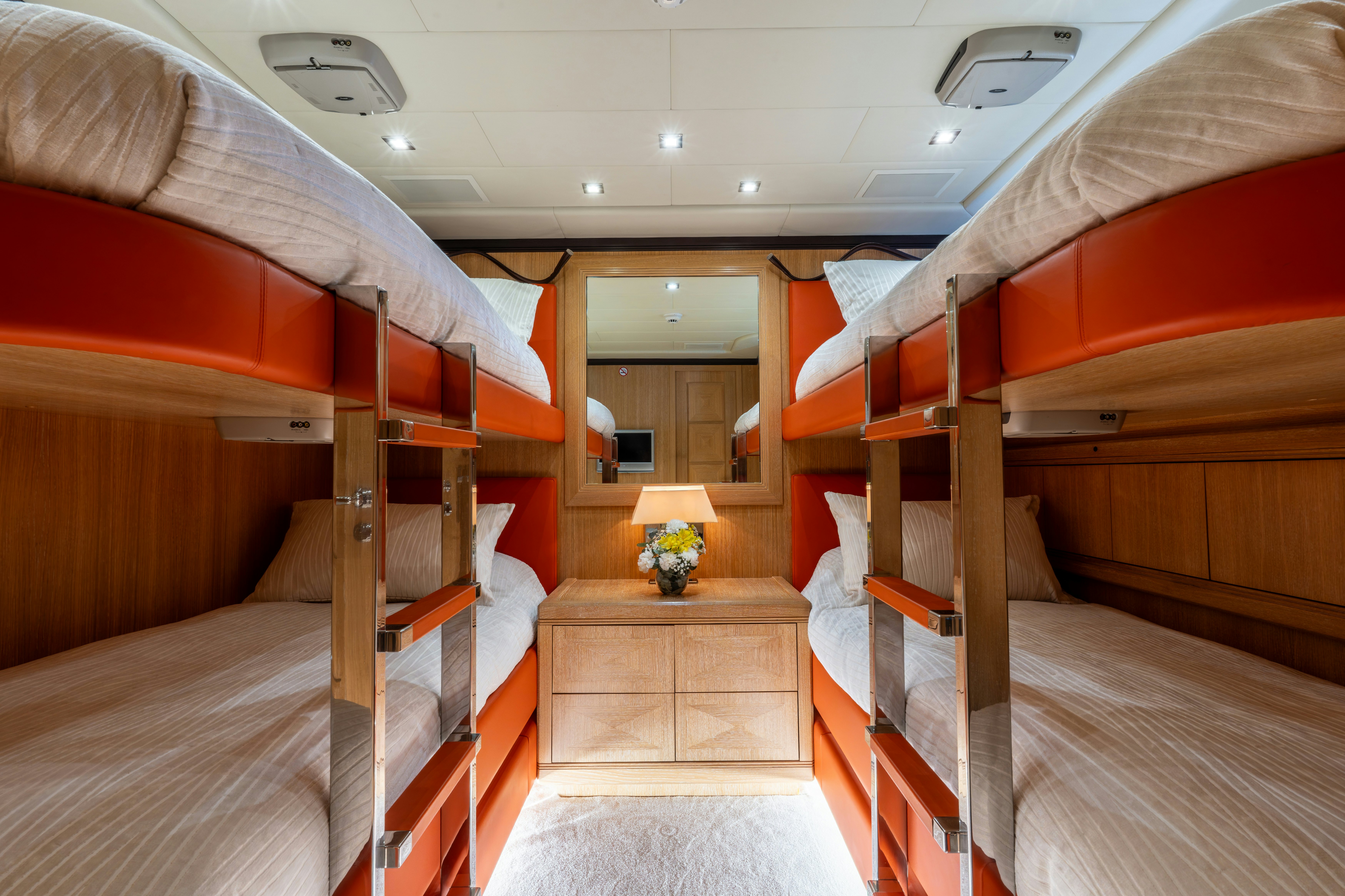 a room with bunk beds aboard GRAZIADIU Yacht for Sale