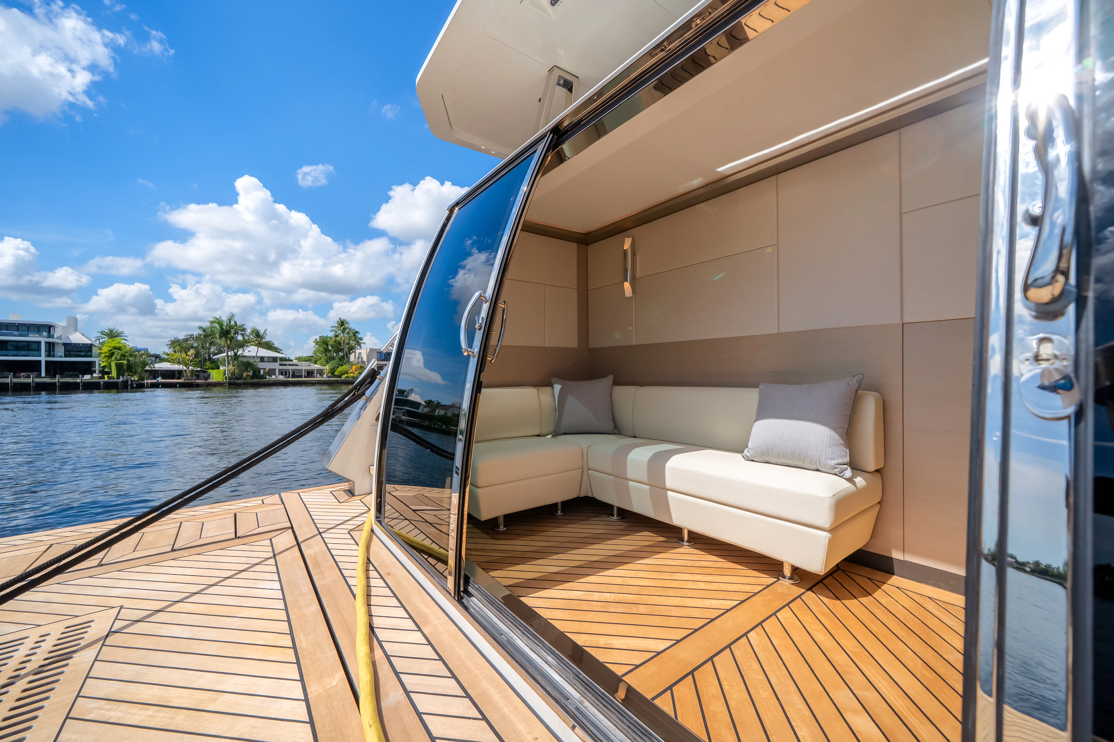 a boat on a deck aboard STILL WATERS Yacht for Sale