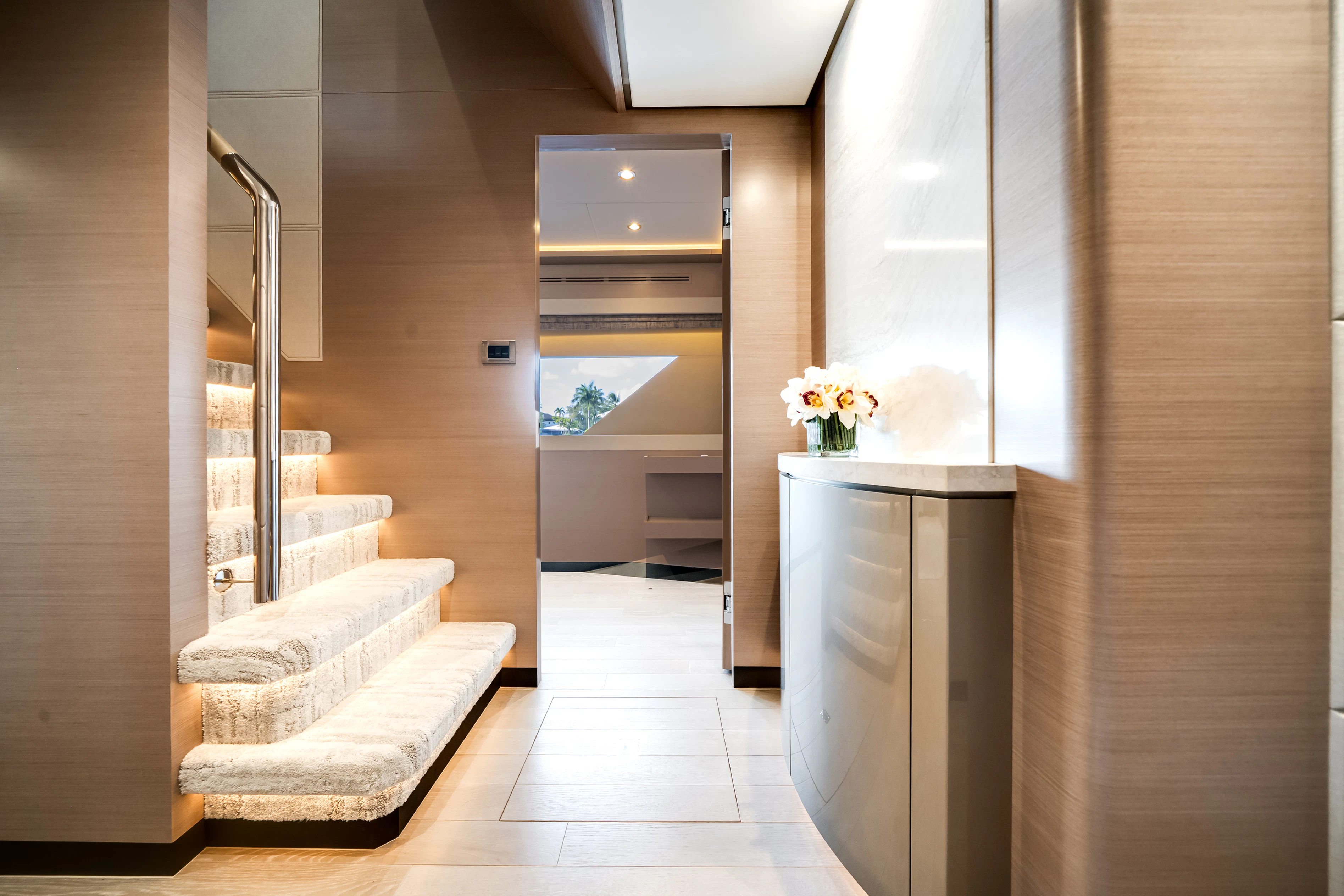 a modern bathroom with a tub aboard STILL WATERS Yacht for Sale