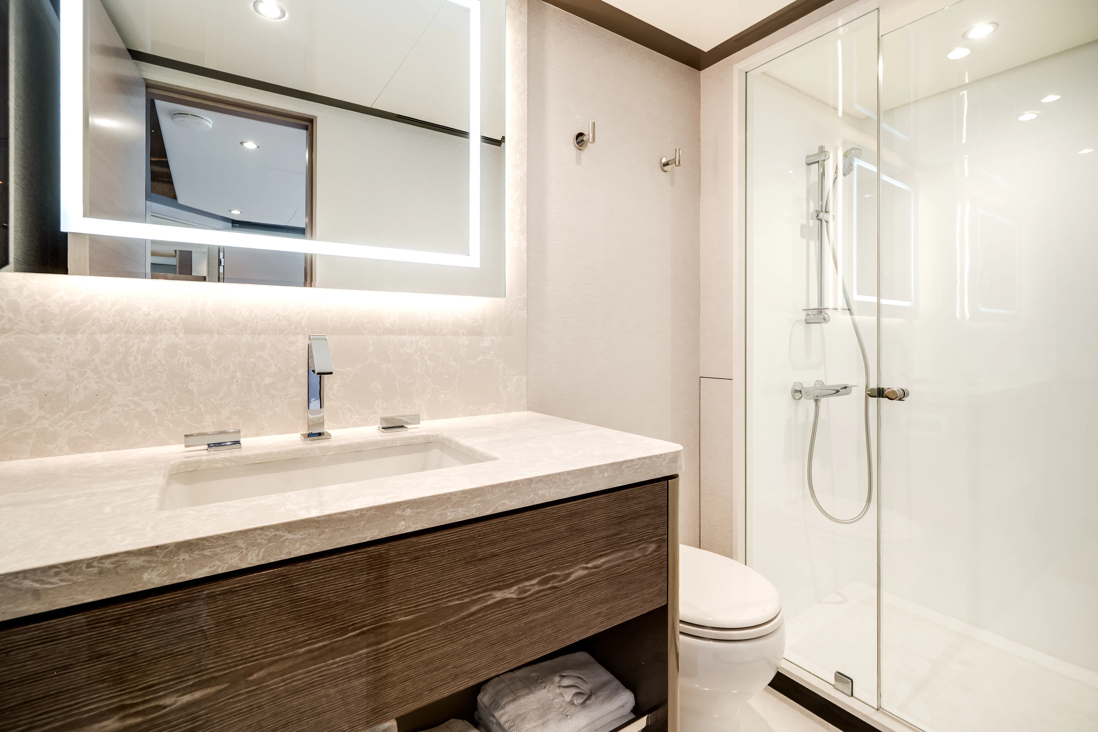 a bathroom with a sink and a toilet aboard STILL WATERS Yacht for Sale
