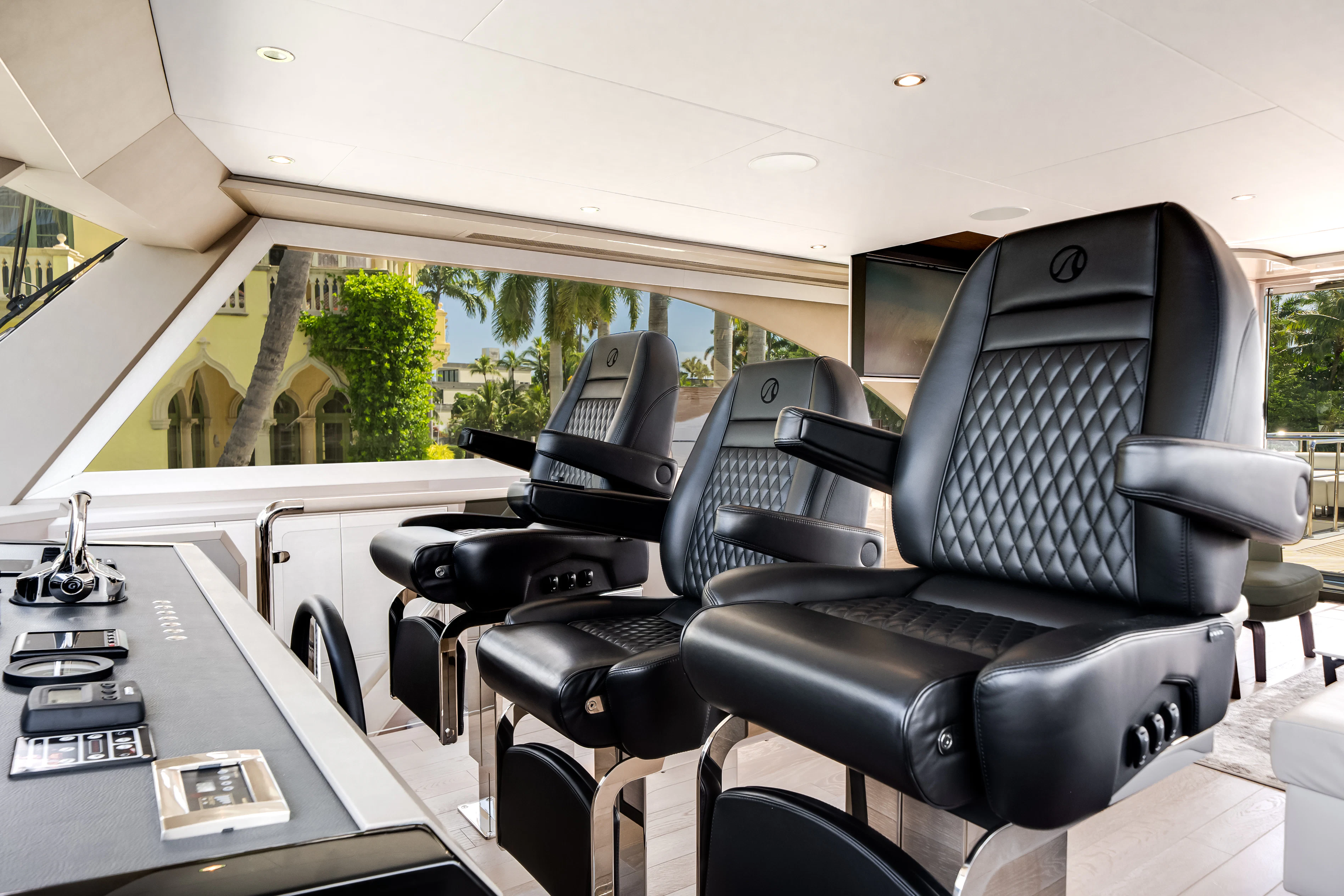 a car with seats aboard STILL WATERS Yacht for Sale