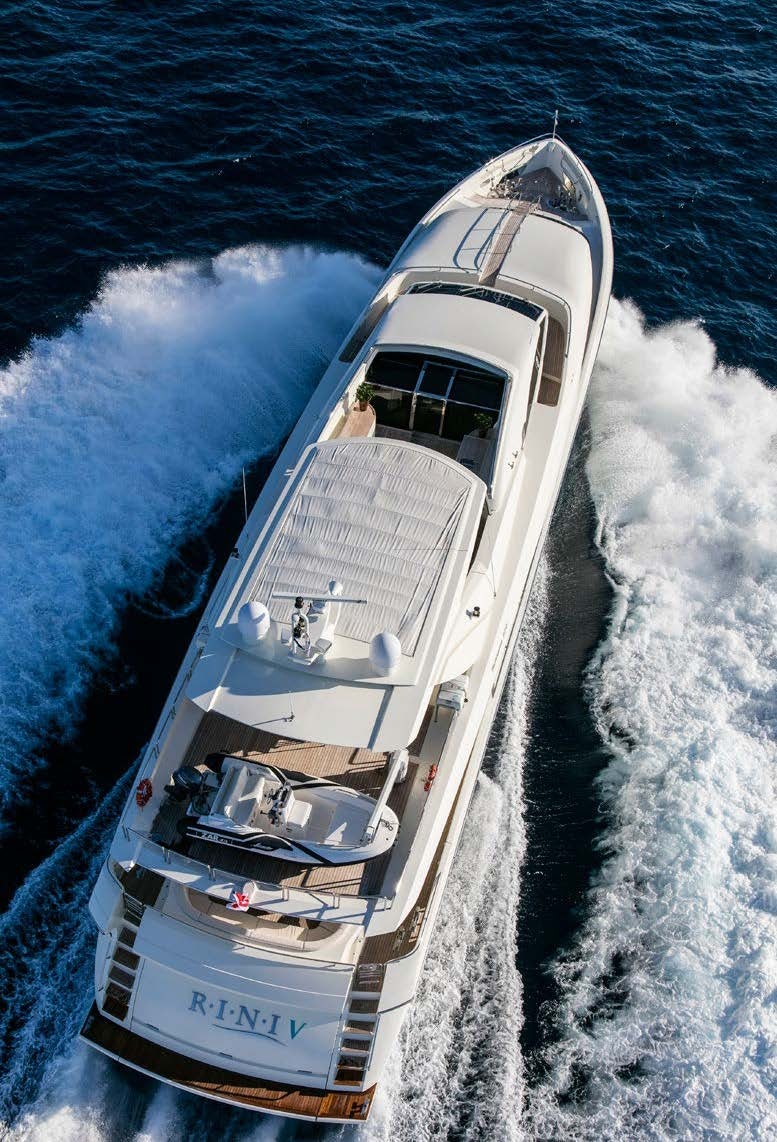 a boat on the water aboard RINI V Yacht for Charter