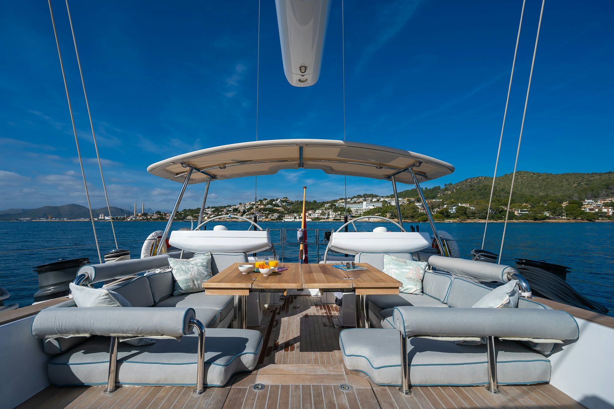 a group of boats sit on a dock aboard ADESA Yacht for Sale
