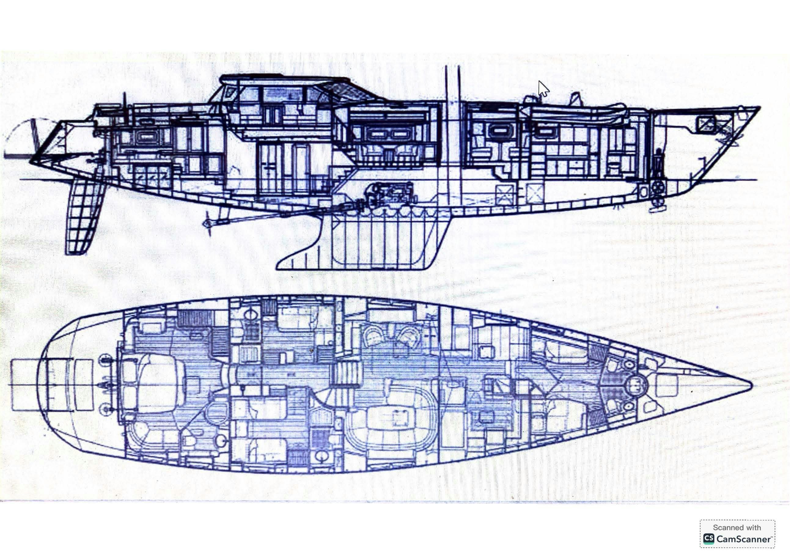 diagram, engineering drawing aboard ADESA Yacht for Sale