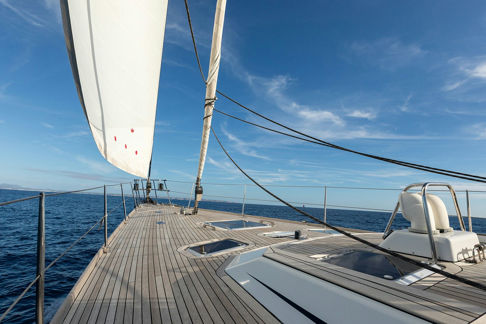 a boat on a dock aboard DAG Yacht for Sale