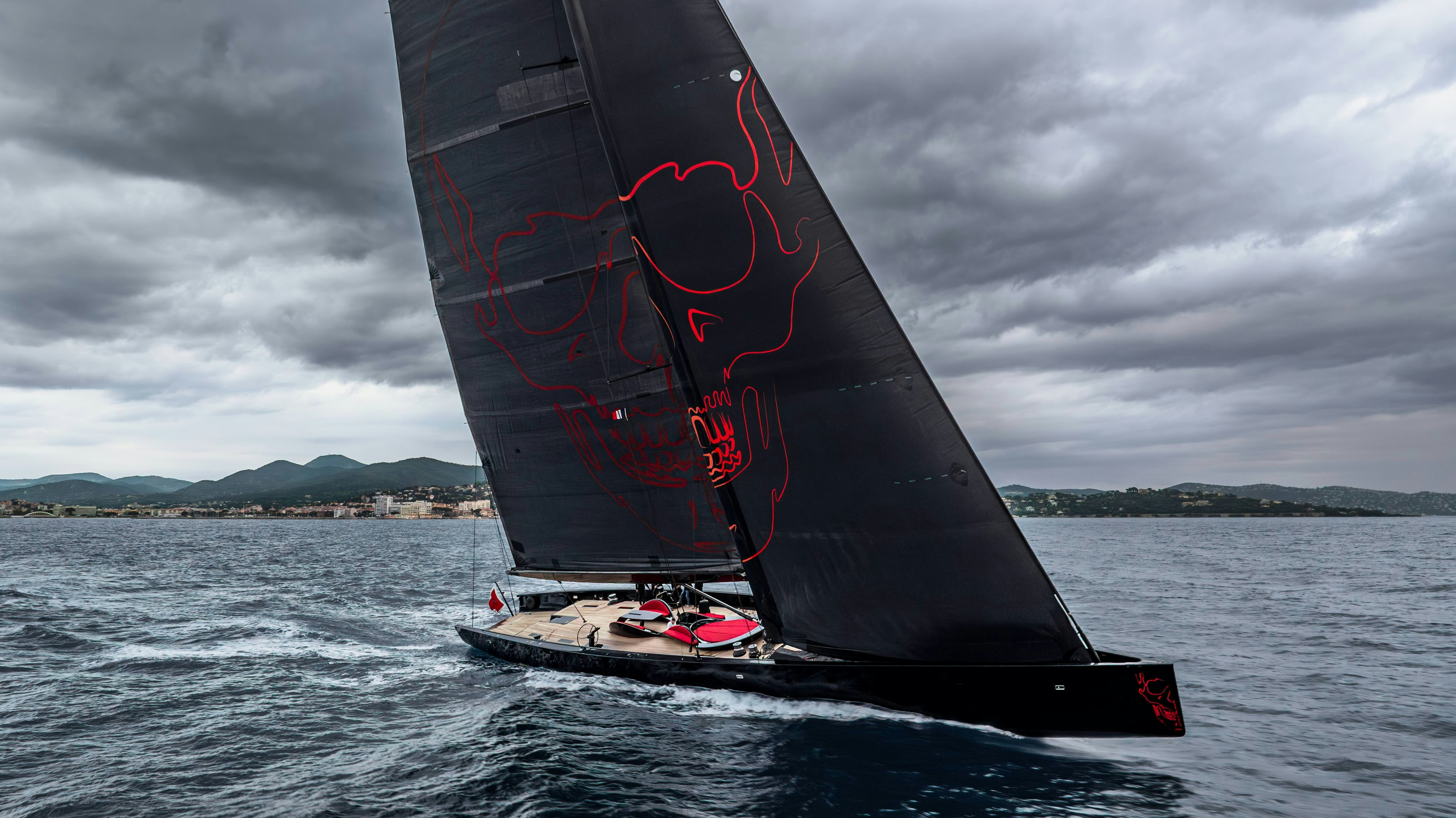 a sailboat on the water aboard BLACK SAILS Yacht for Sale
