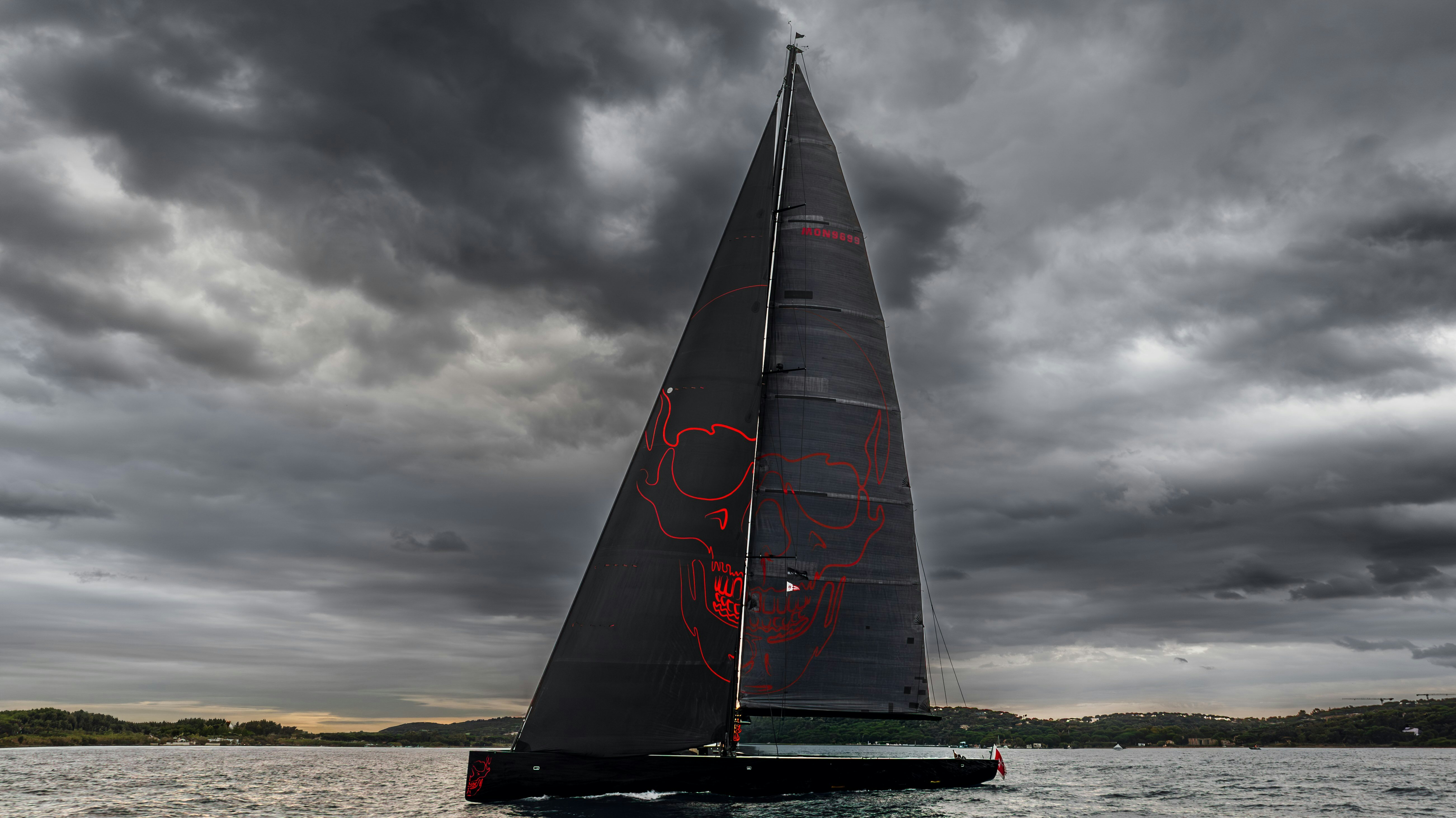 a sailboat on the water aboard BLACK SAILS Yacht for Sale