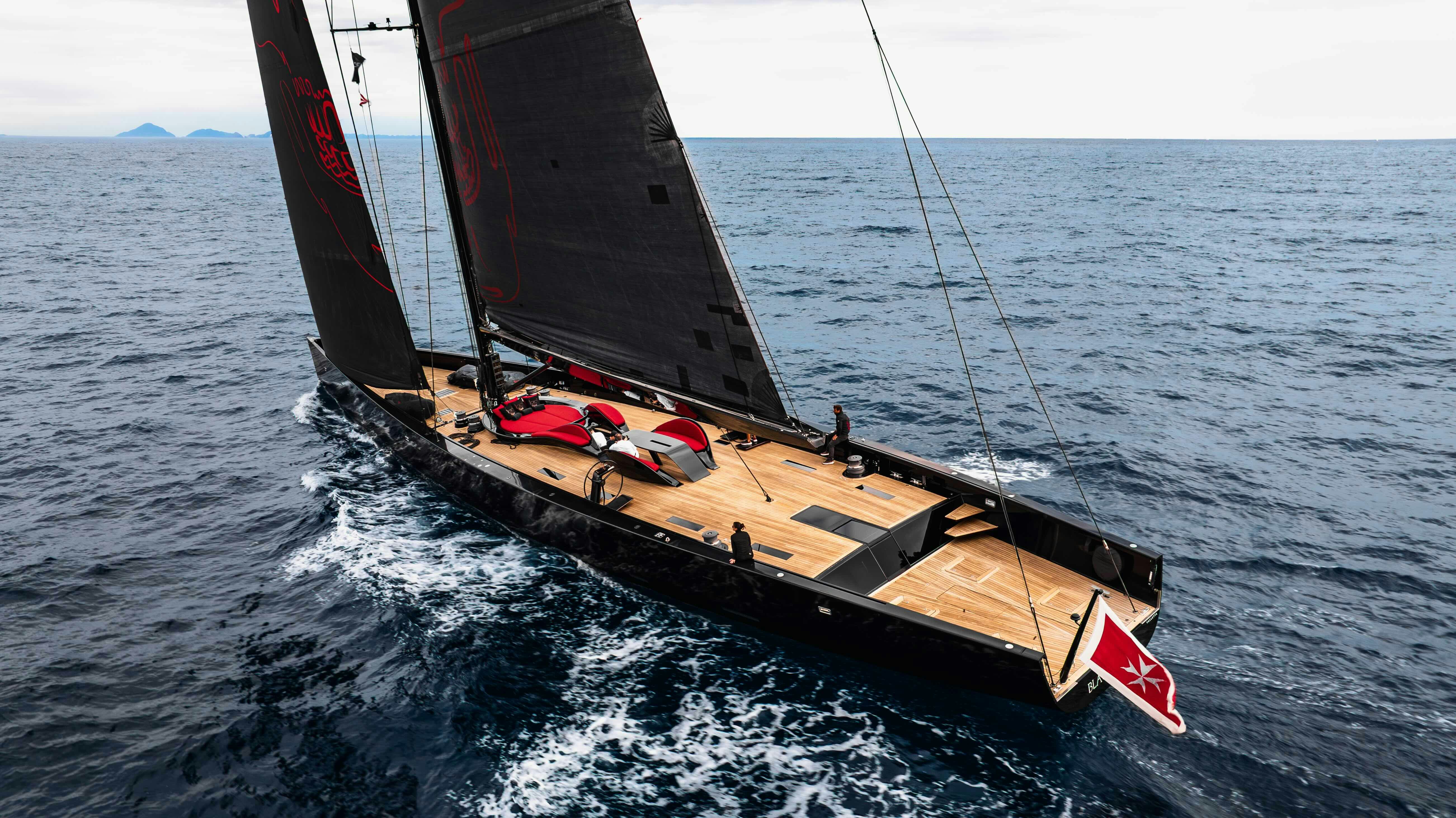 a boat on the water aboard BLACK SAILS Yacht for Sale