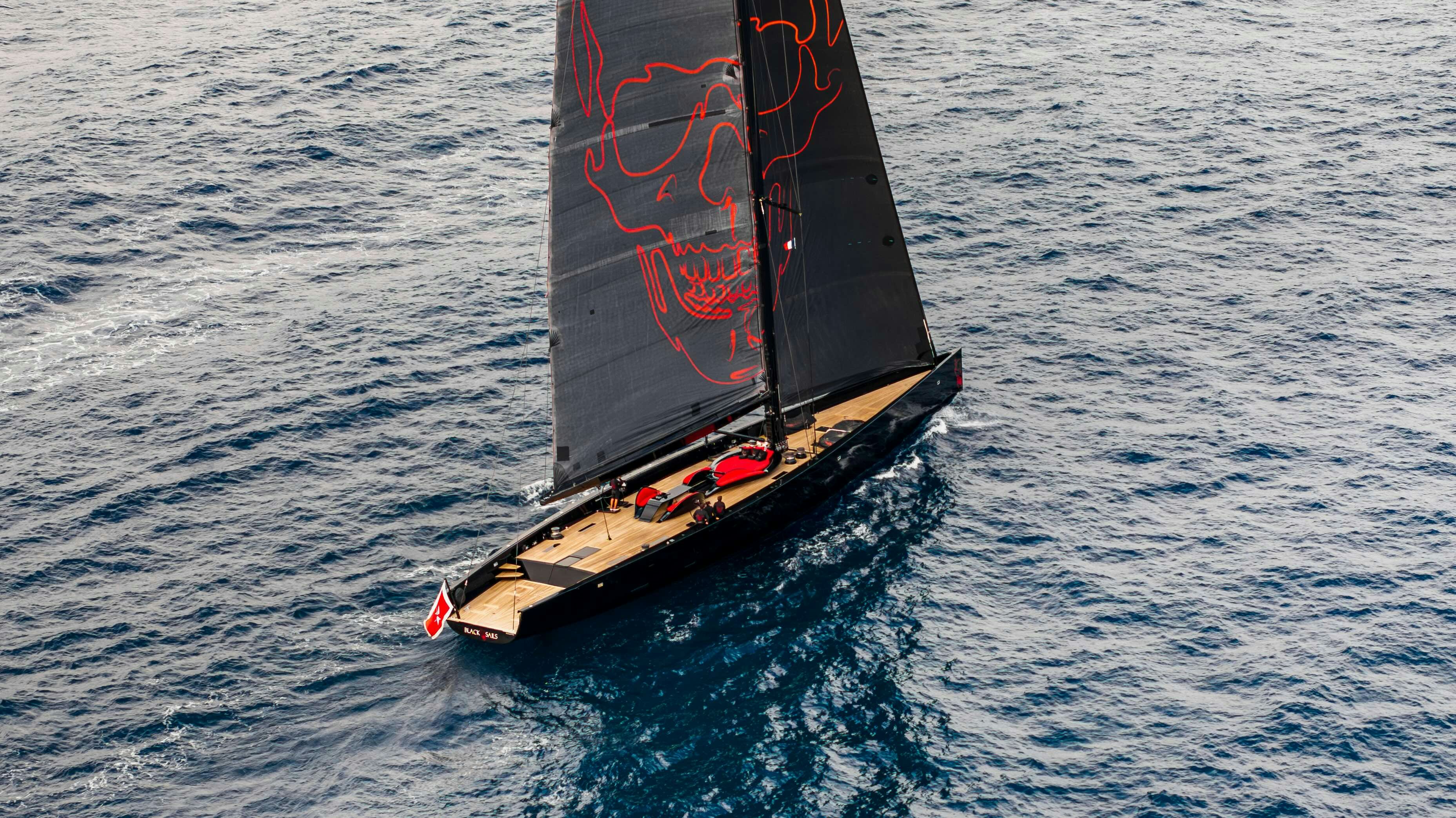 a boat in the water aboard BLACK SAILS Yacht for Sale