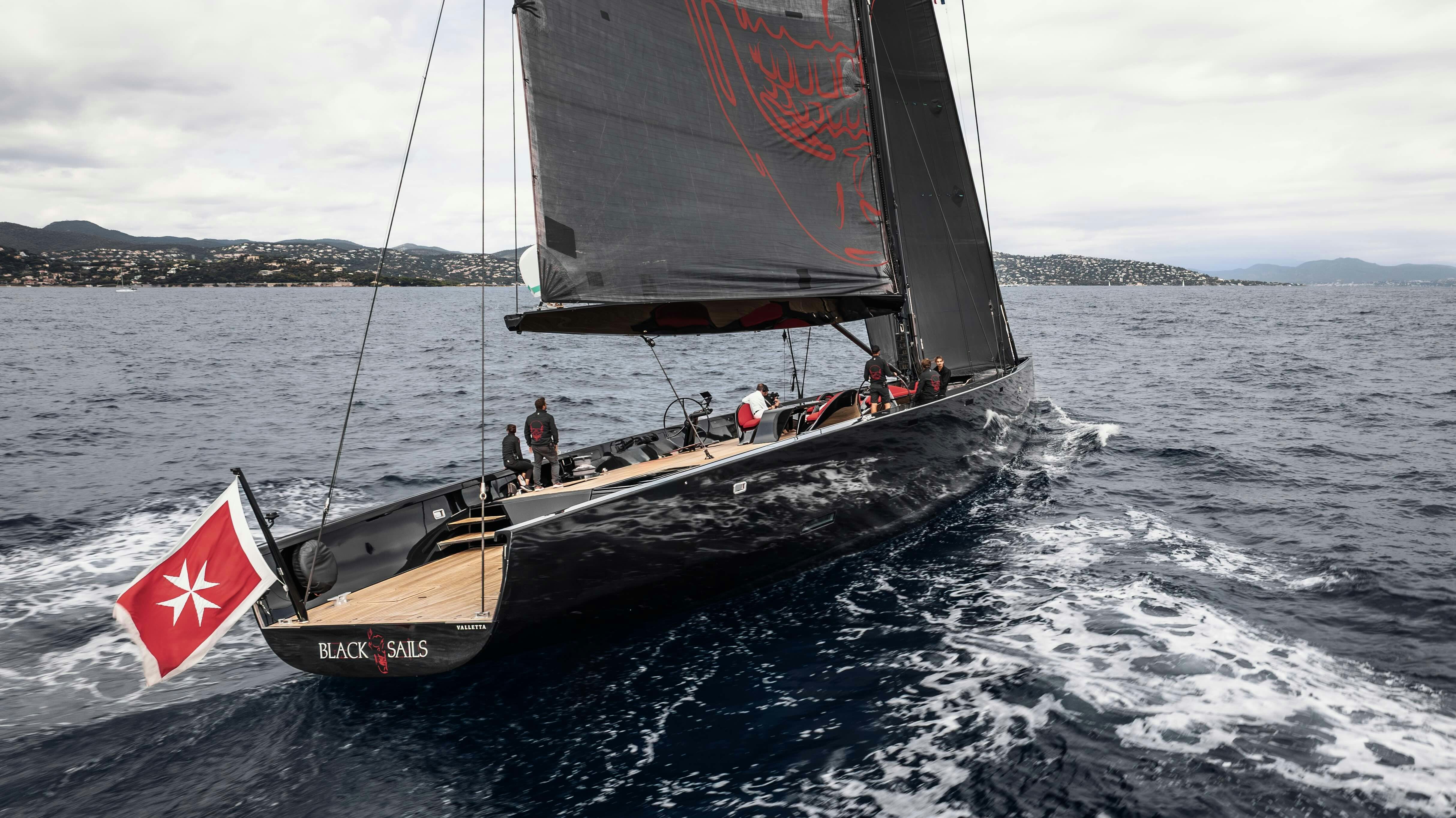 a sailboat on the water aboard BLACK SAILS Yacht for Sale