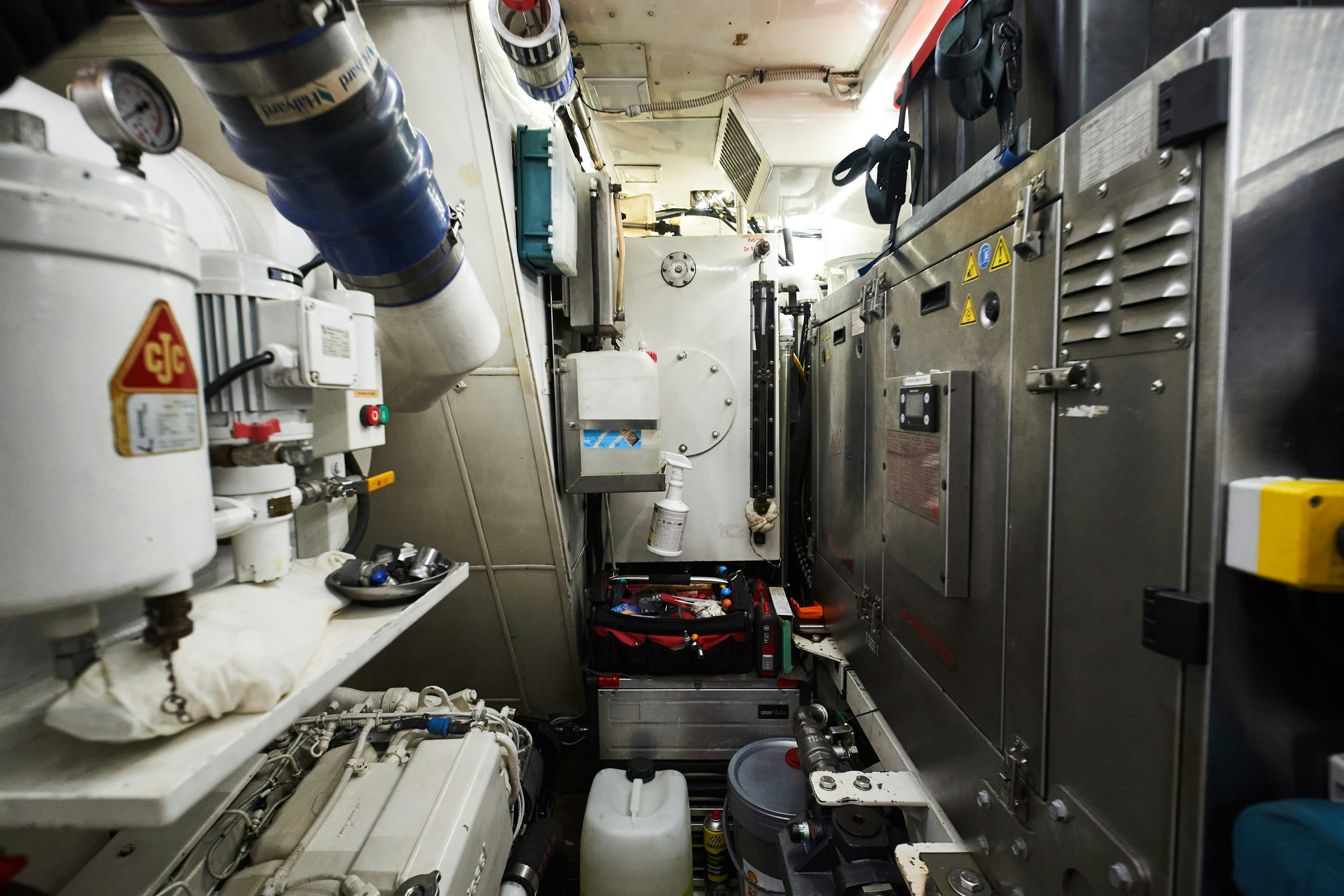 a room with machinery aboard BLACK SAILS Yacht for Sale