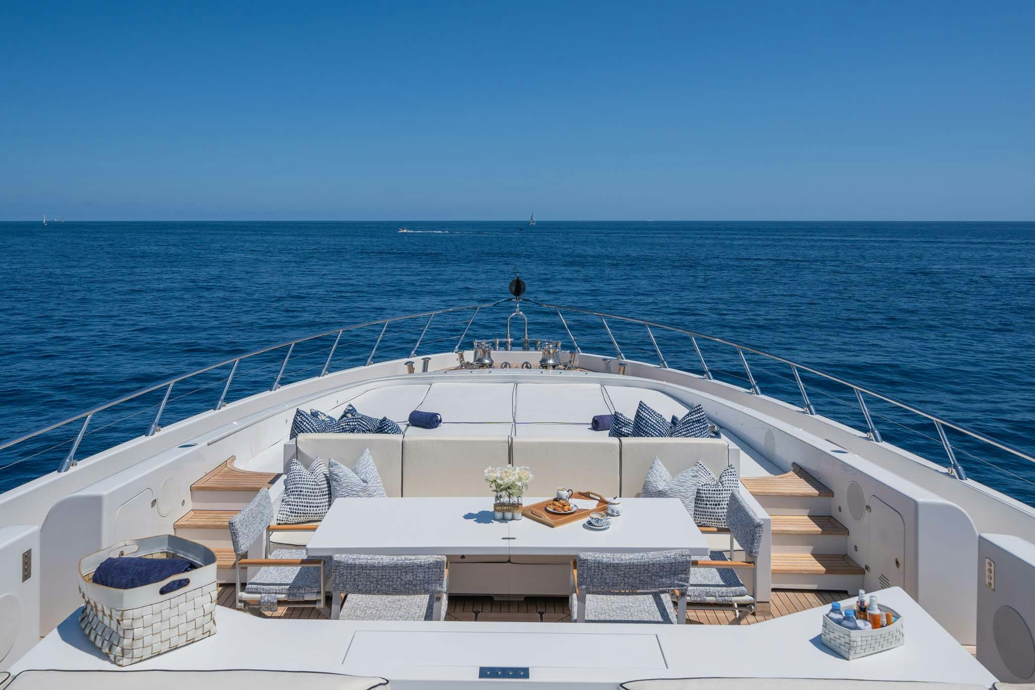a large swimming pool aboard DA VINCI Yacht for Charter