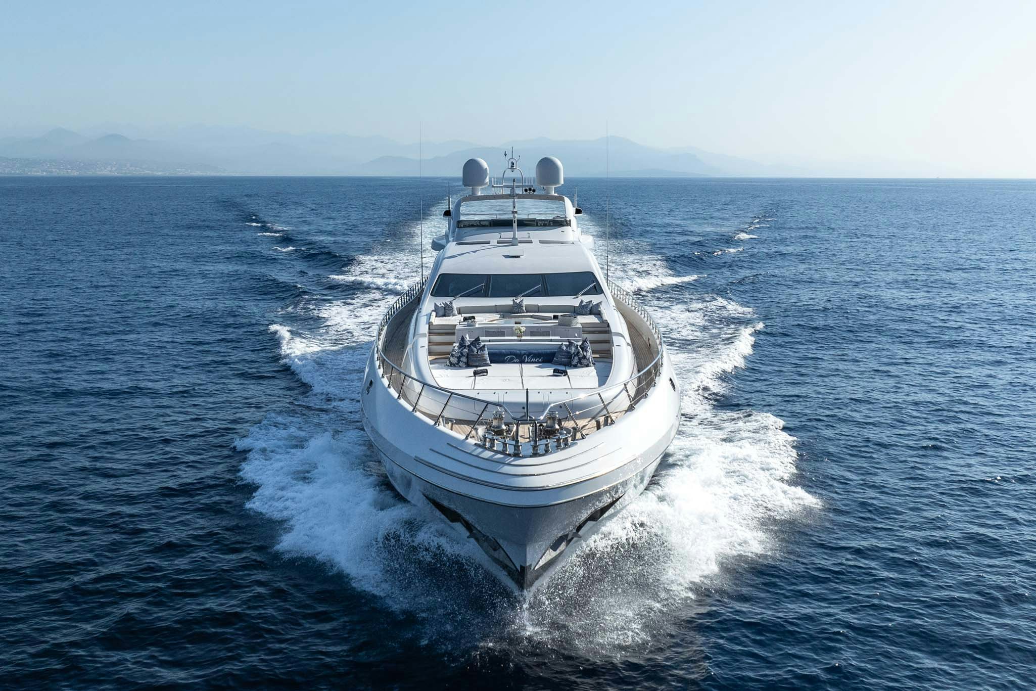 a boat on the water aboard DA VINCI Yacht for Charter