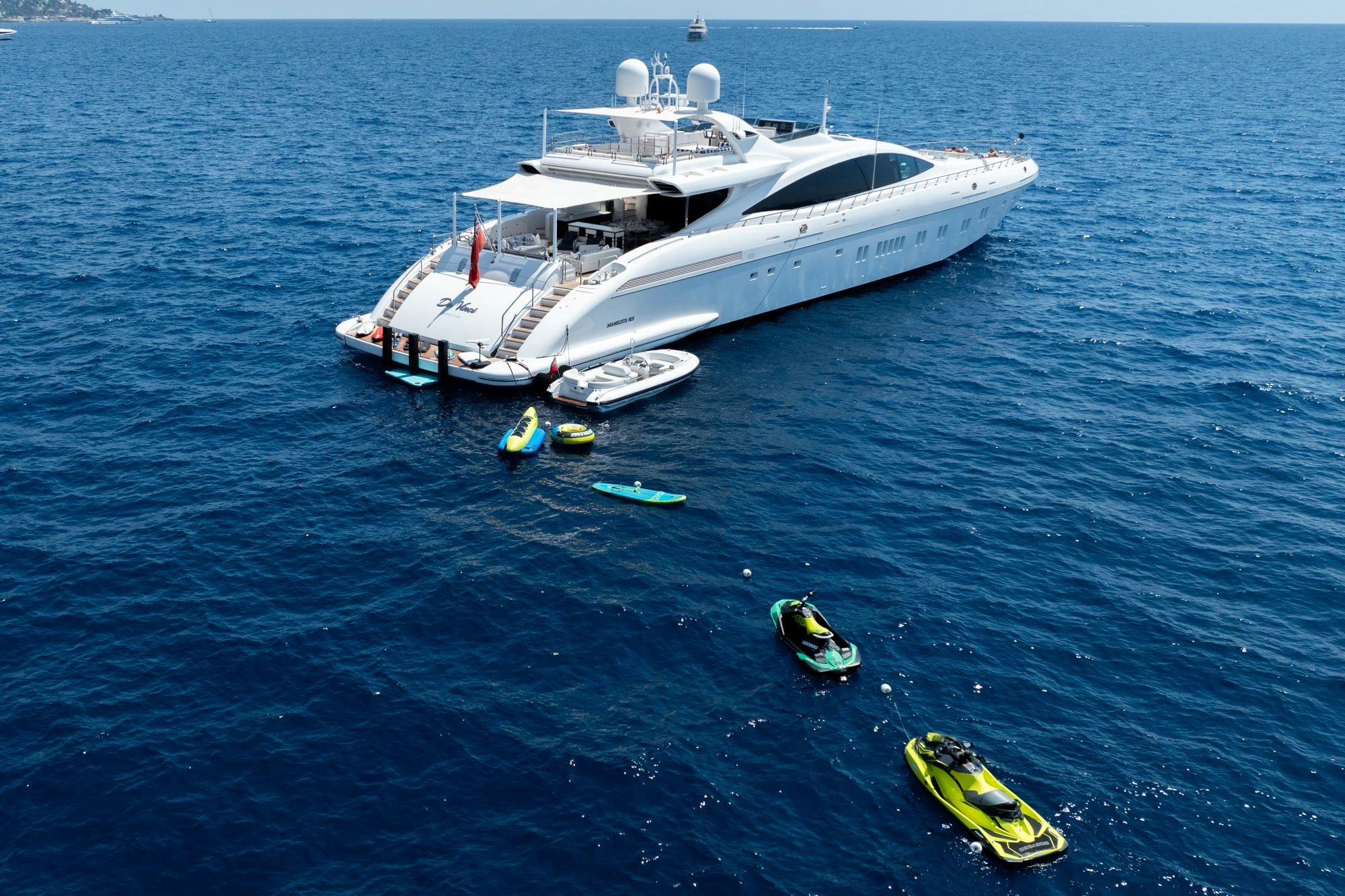 a large white ship in the water aboard DA VINCI Yacht for Charter