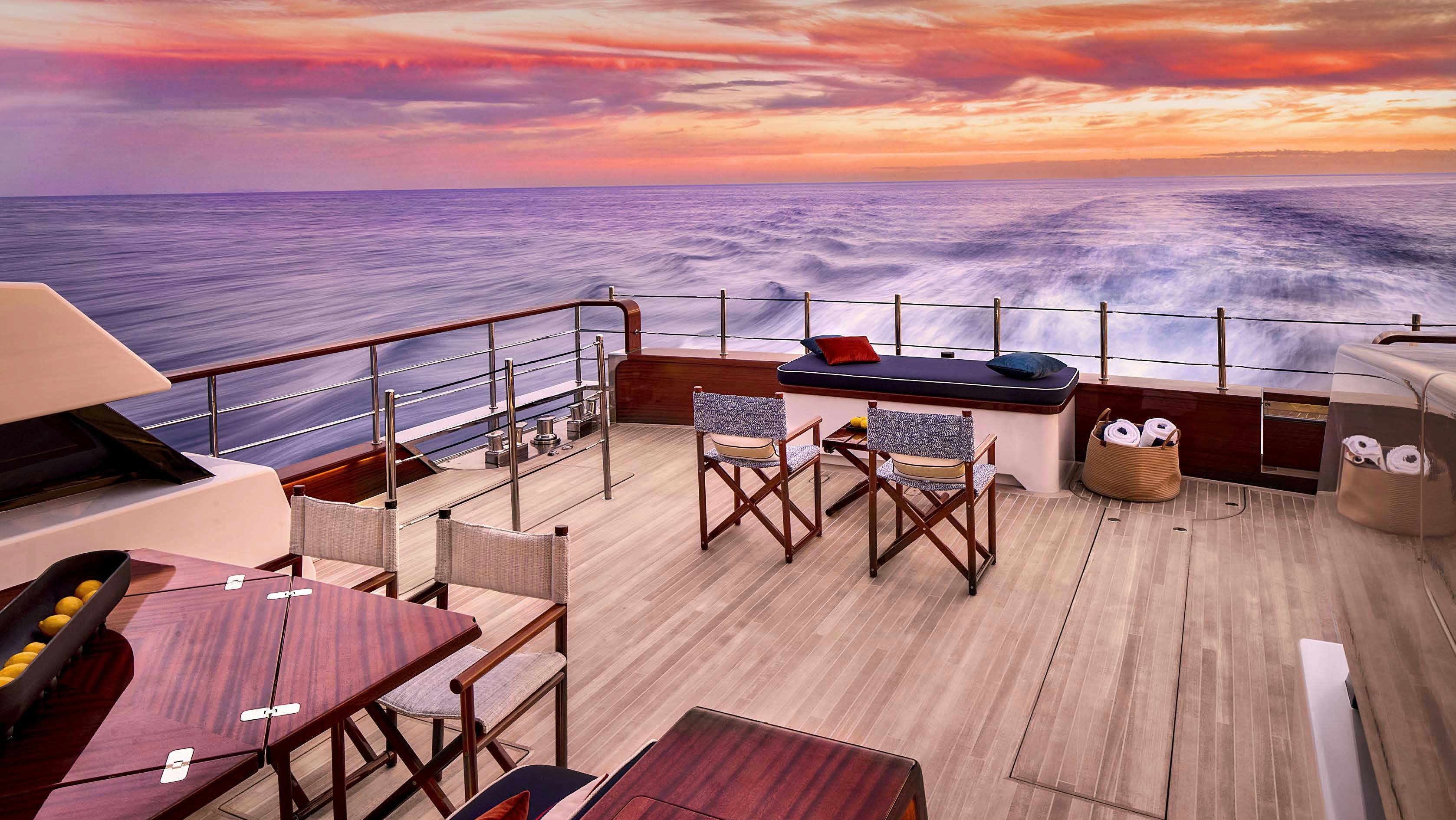 a deck overlooking the ocean aboard PICCHIOTTI GENTLEMAN 24M Yacht for Sale