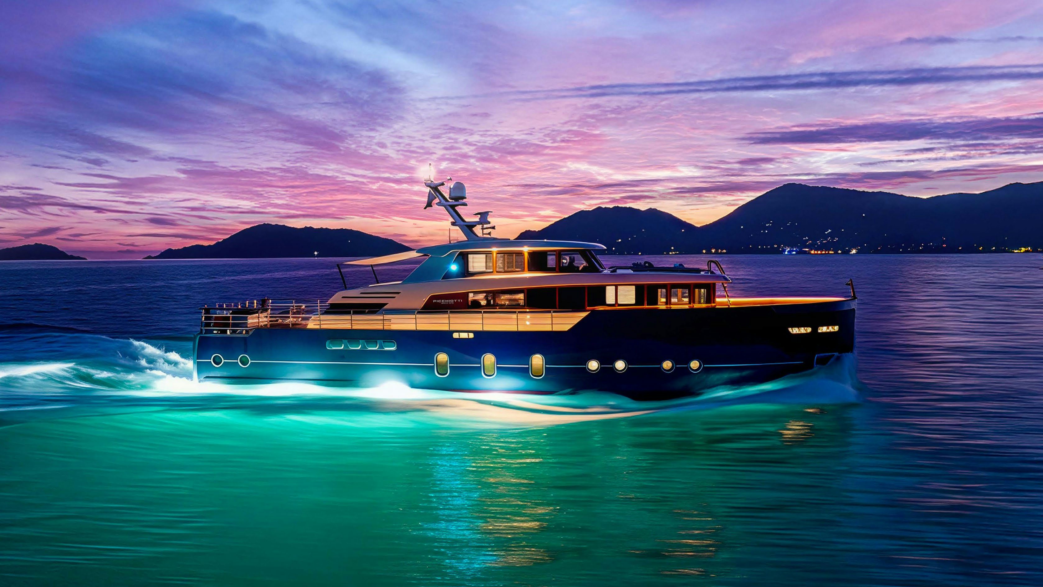 a boat in the water aboard PICCHIOTTI GENTLEMAN 24M Yacht for Sale