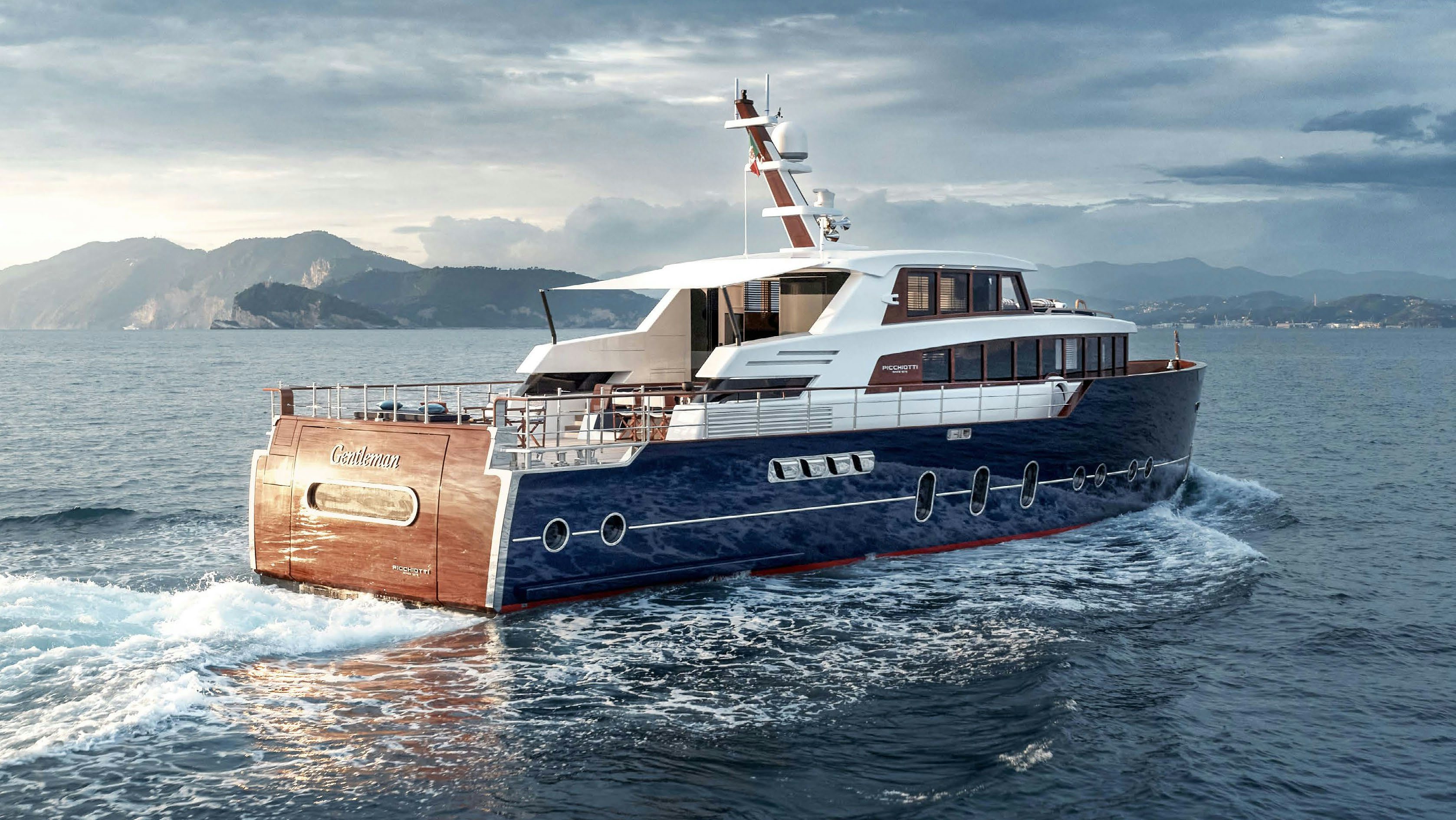 a boat in the water aboard PICCHIOTTI GENTLEMAN 24M Yacht for Sale