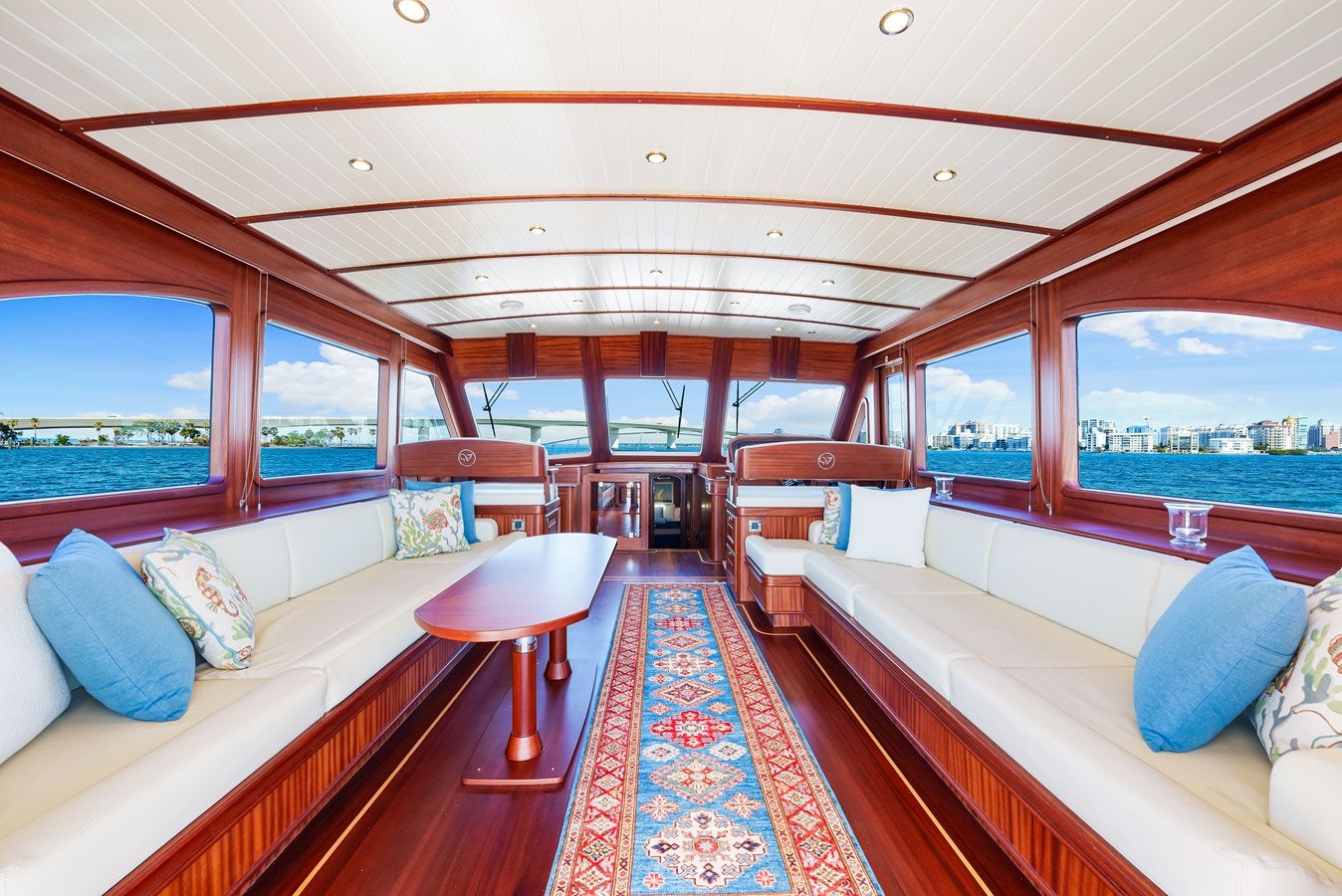 a boat with a view of the water and the land below aboard ISLAND GIRL III Yacht for Sale