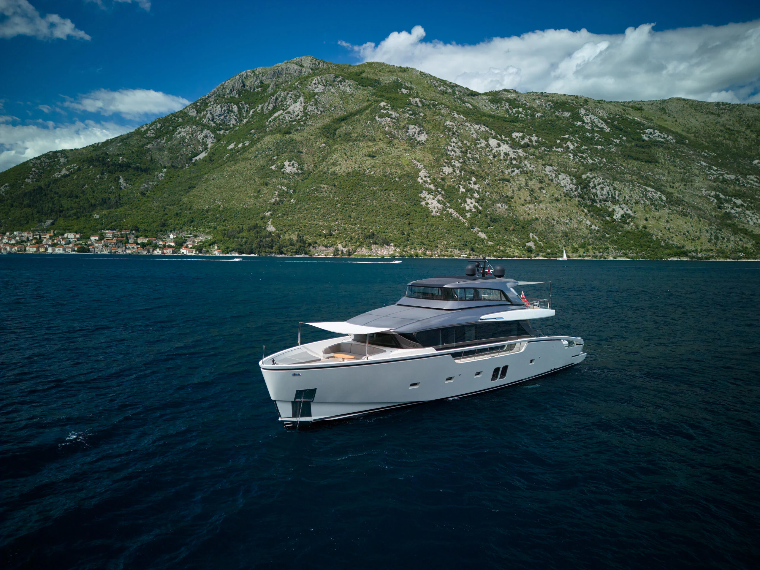 a boat on the water aboard ZAFFIRO III Yacht for Sale