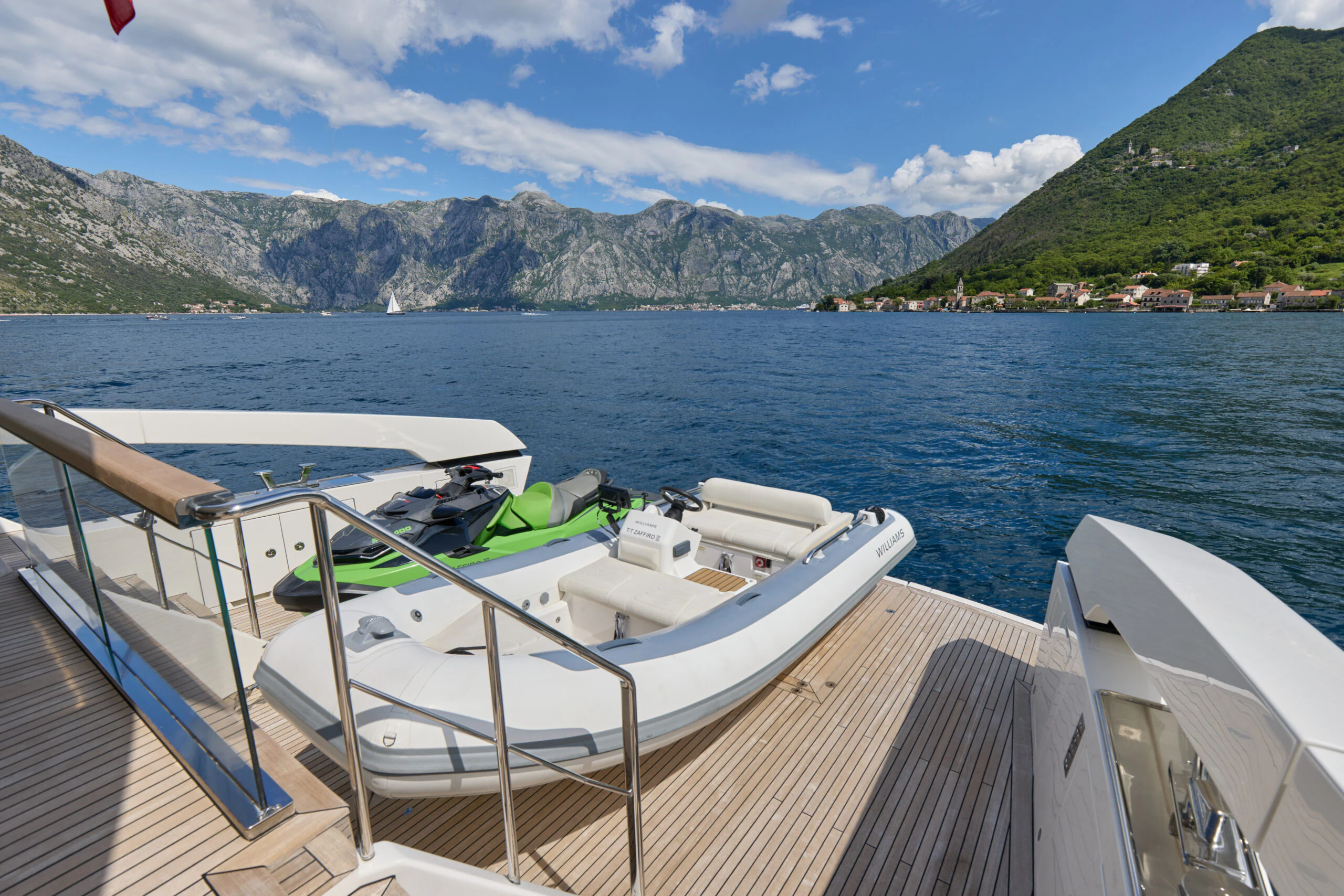 a boat on the water aboard ZAFFIRO III Yacht for Sale