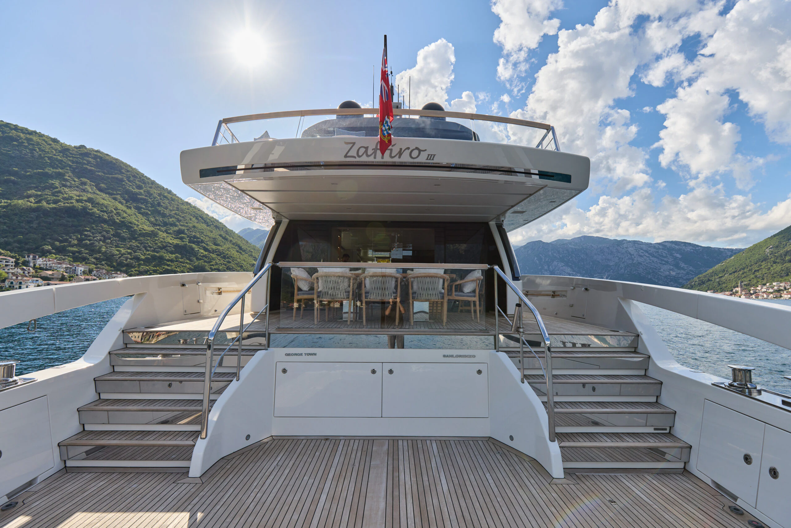 a boat on the water aboard ZAFFIRO III Yacht for Sale