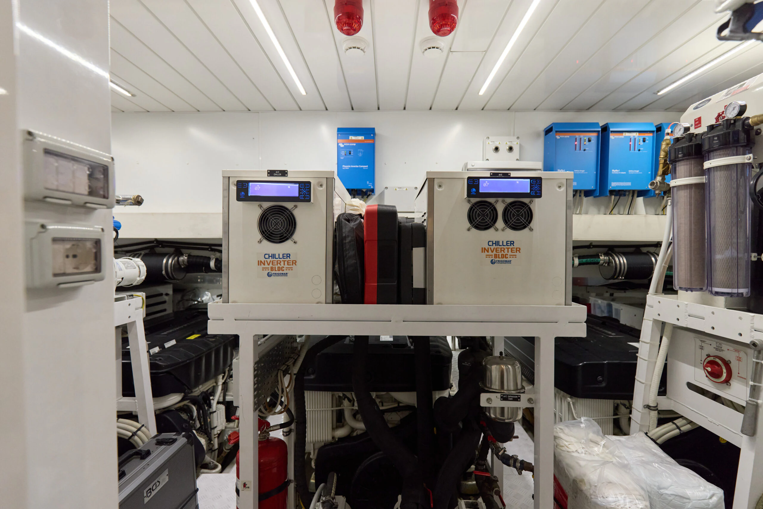 a room with several machines aboard ZAFFIRO III Yacht for Sale