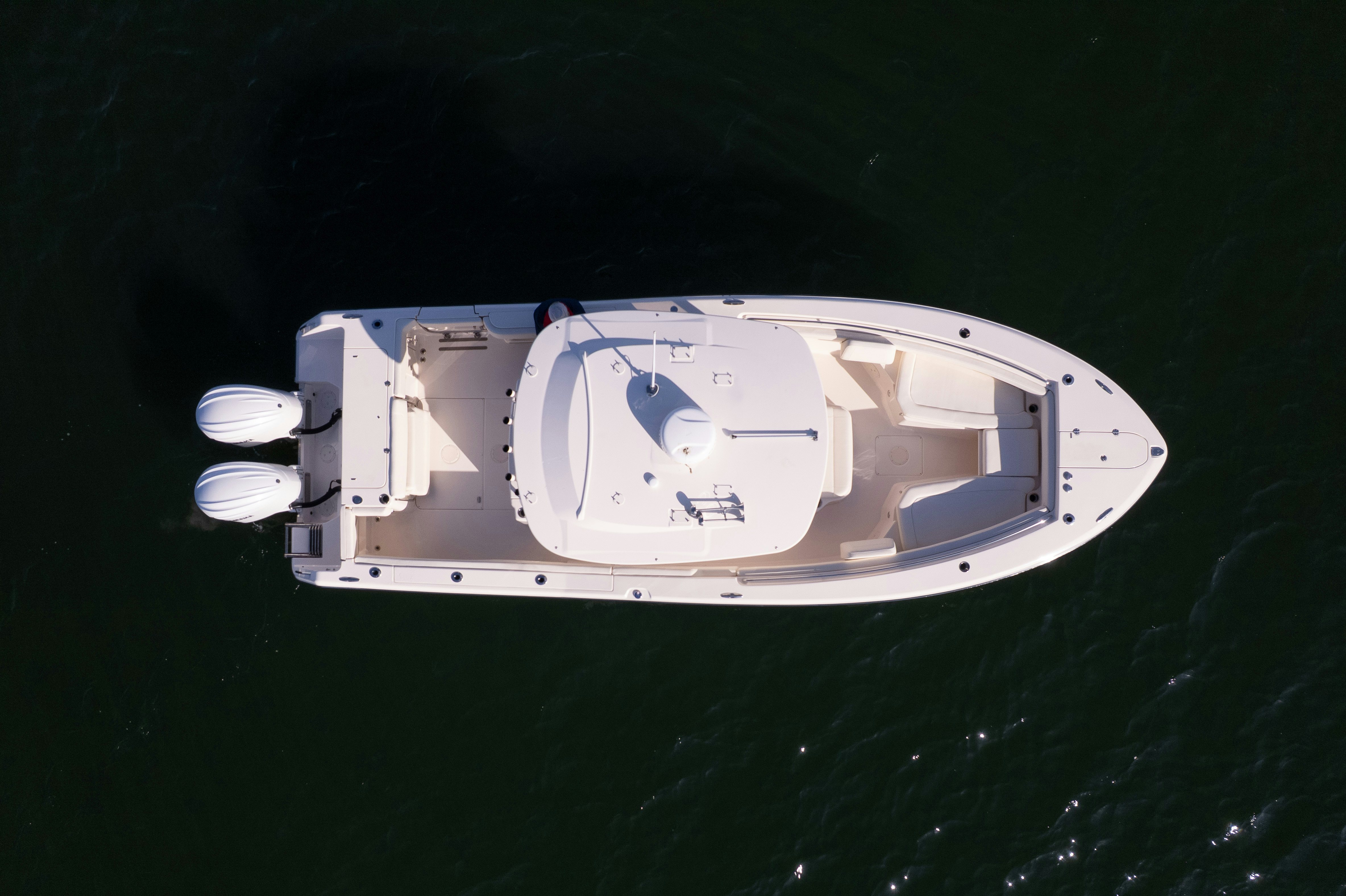 a white rectangular object with a blue circle on it aboard SHOOTER Yacht for Sale