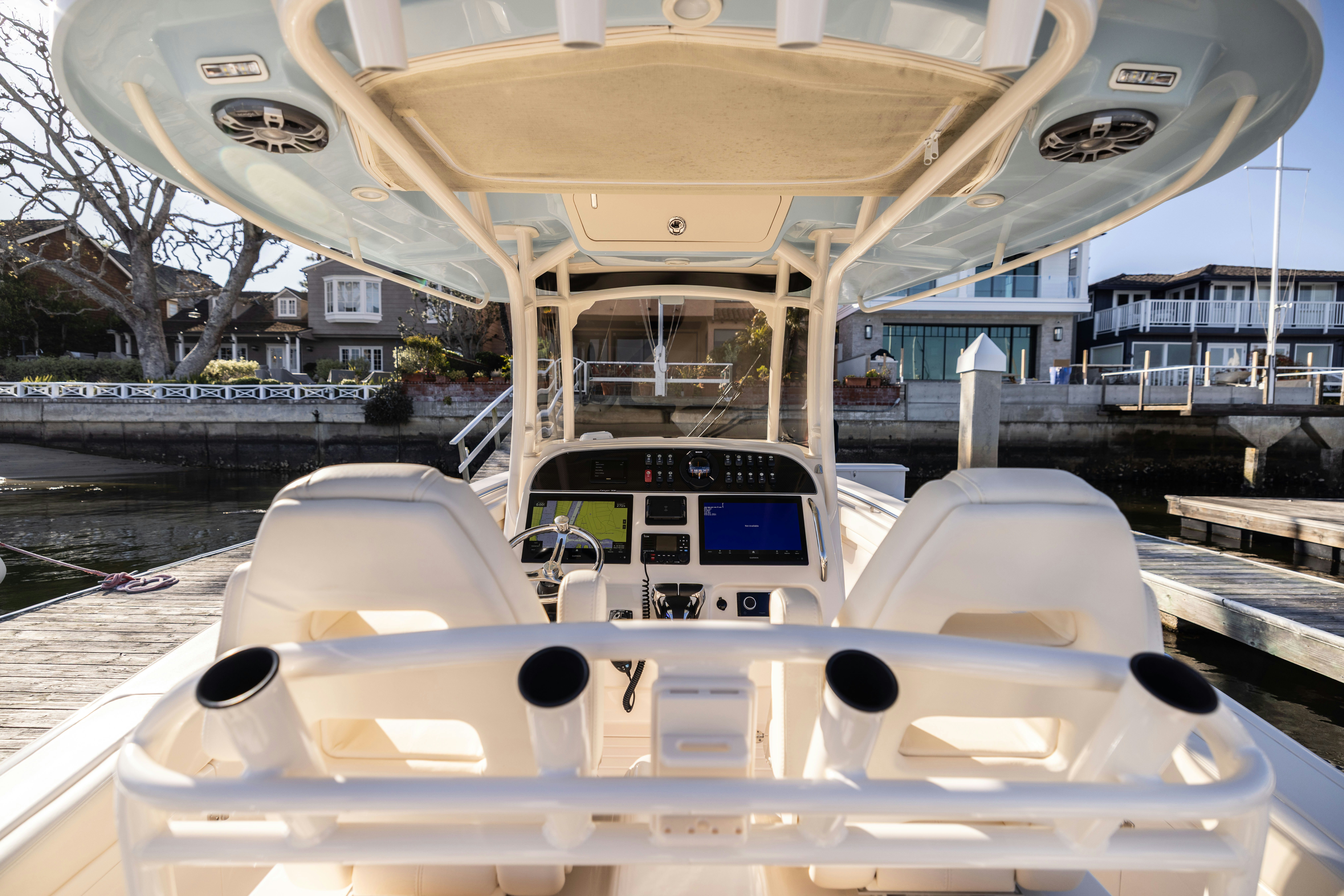 a boat on the water aboard SHOOTER Yacht for Sale