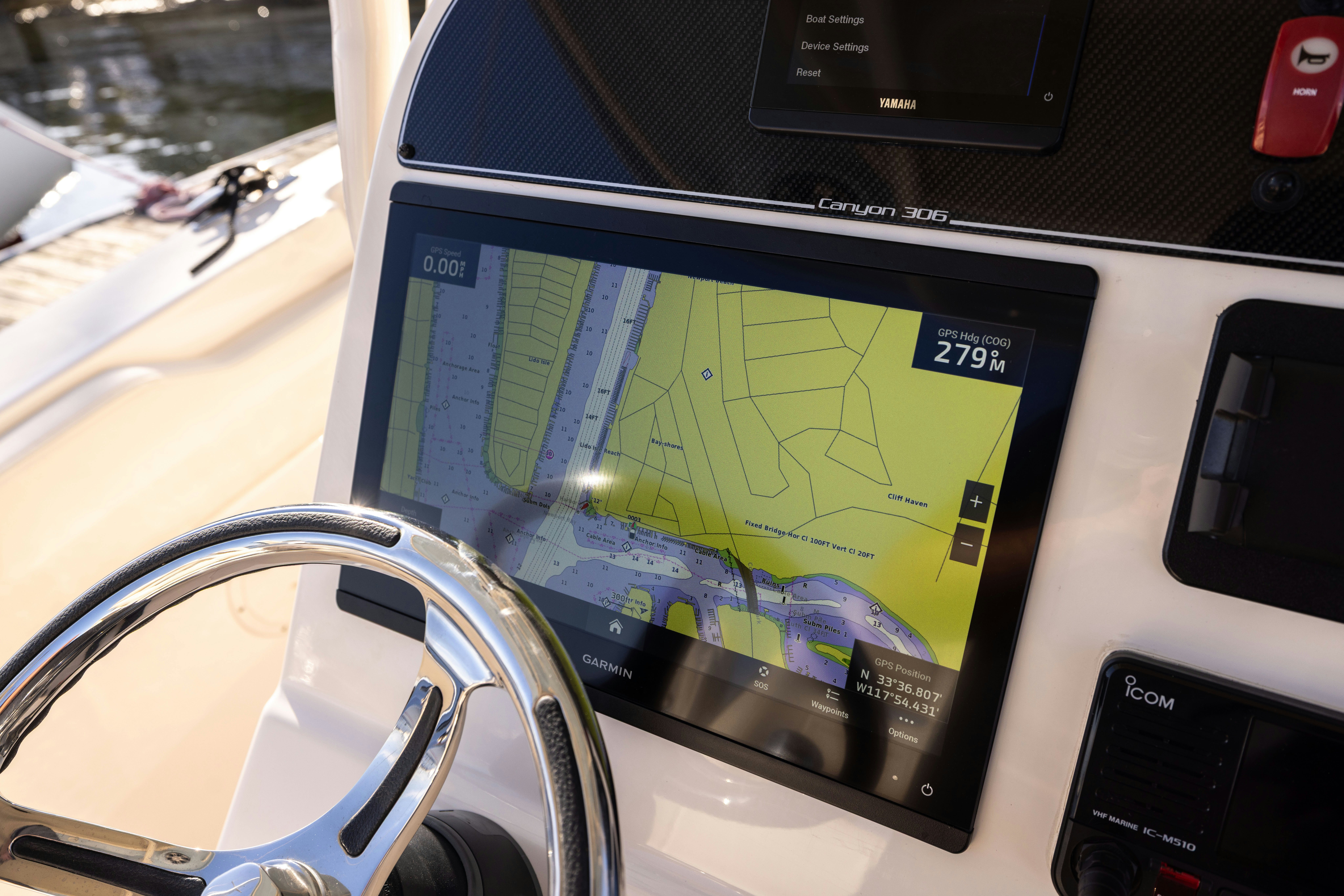 a gps device with a map on it aboard SHOOTER Yacht for Sale