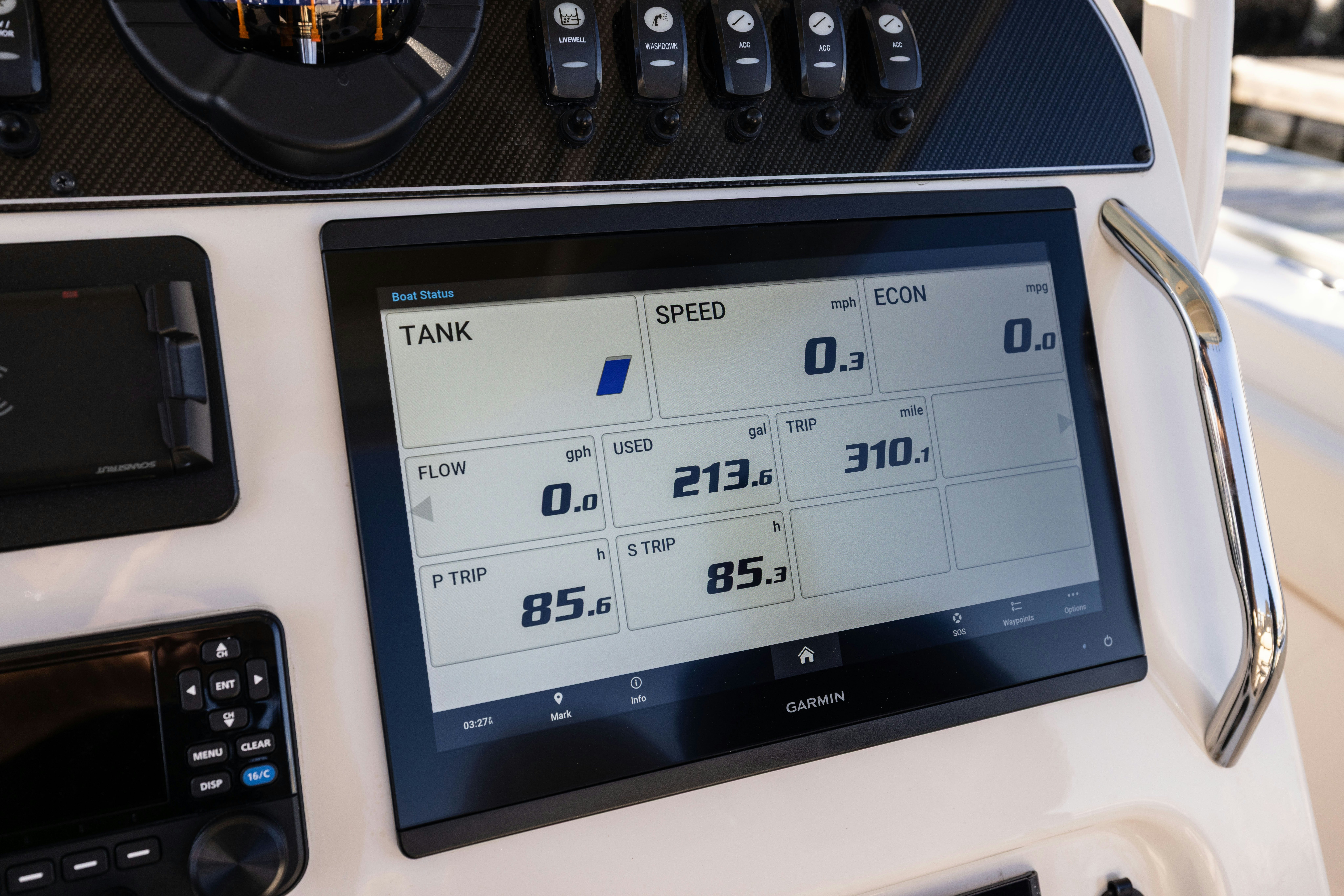 a tablet on a car dashboard aboard SHOOTER Yacht for Sale