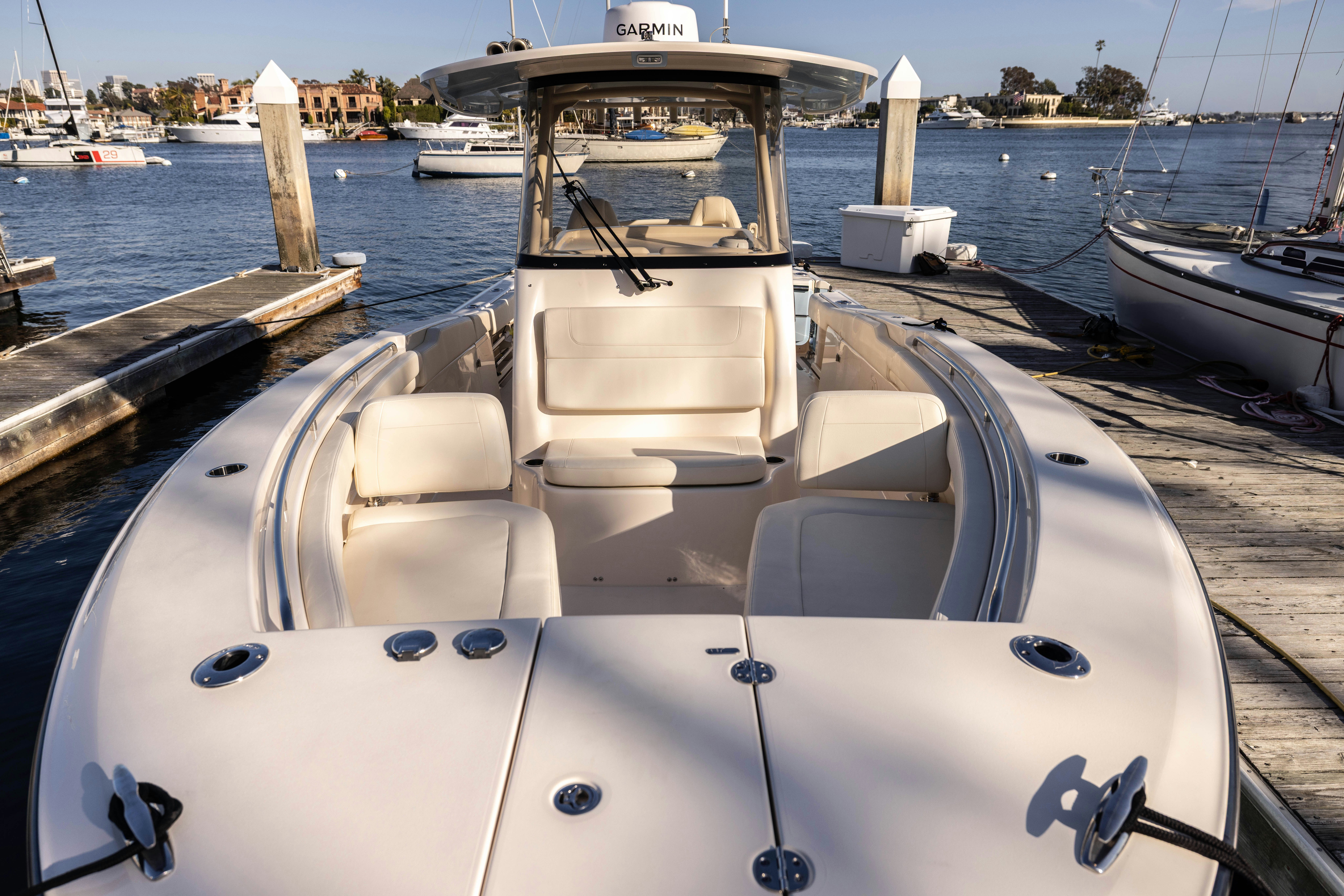 a boat on the water aboard SHOOTER Yacht for Sale