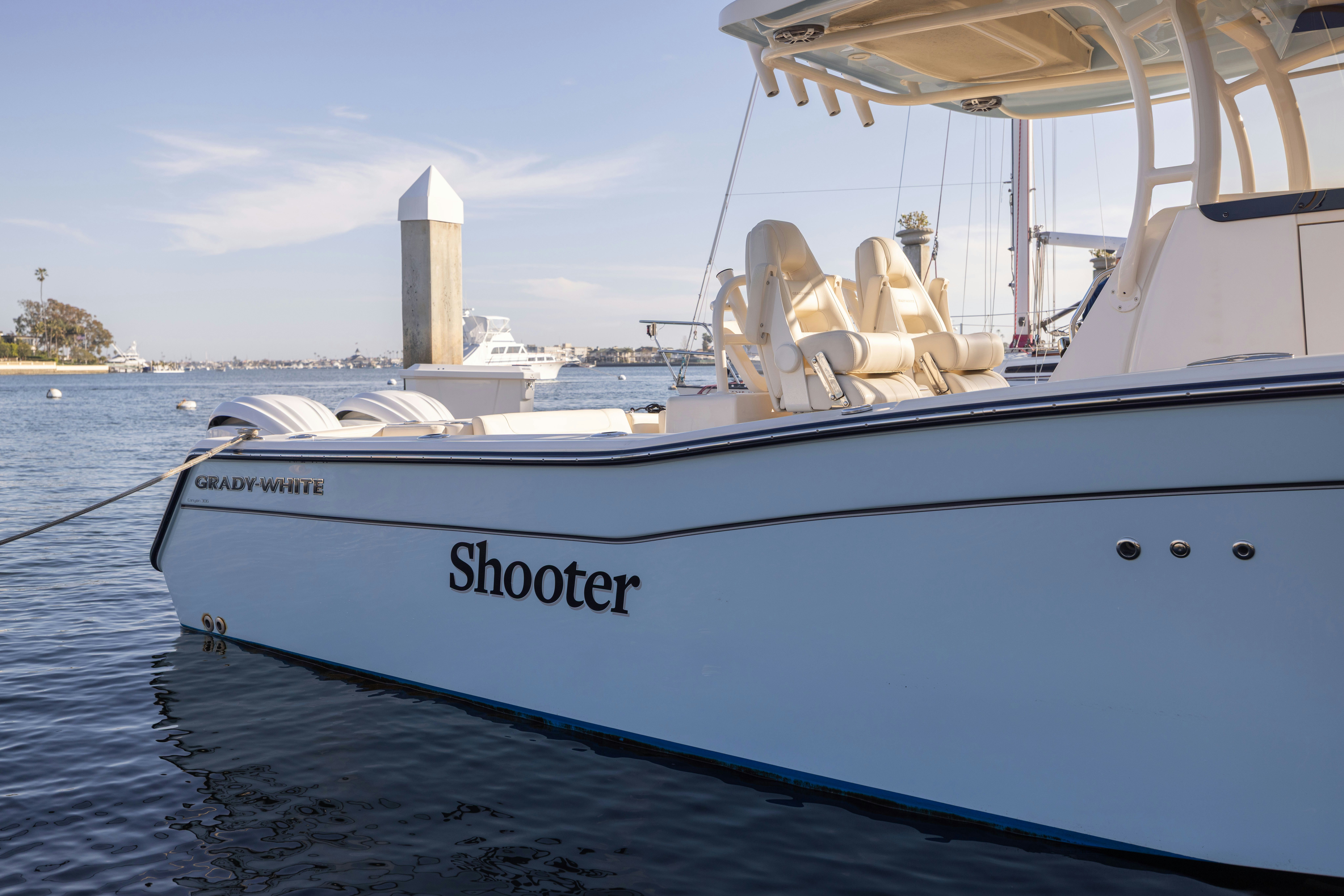 a boat on the water aboard SHOOTER Yacht for Sale