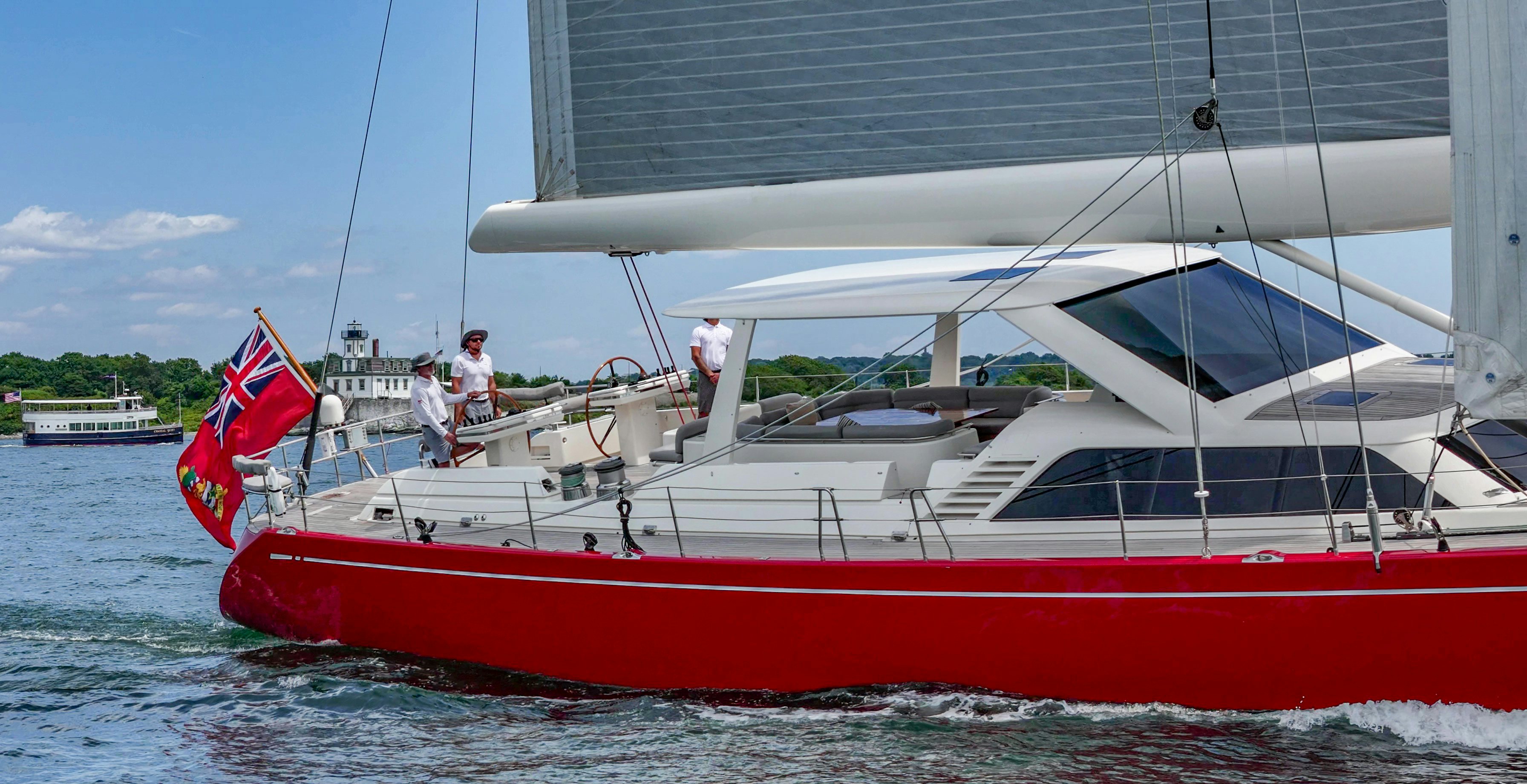 a boat on the water aboard RED SKY Yacht for Sale
