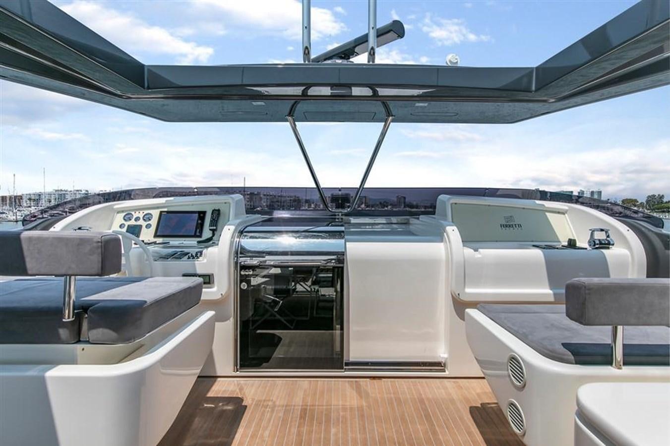 the inside of a boat aboard LONTANO Yacht for Sale